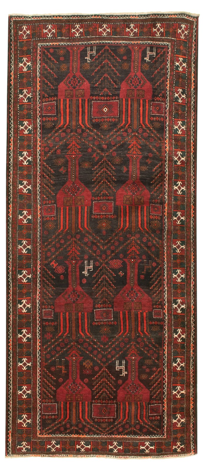 Vintage Traditional Hand-Knotted Area Rug 3\'11\