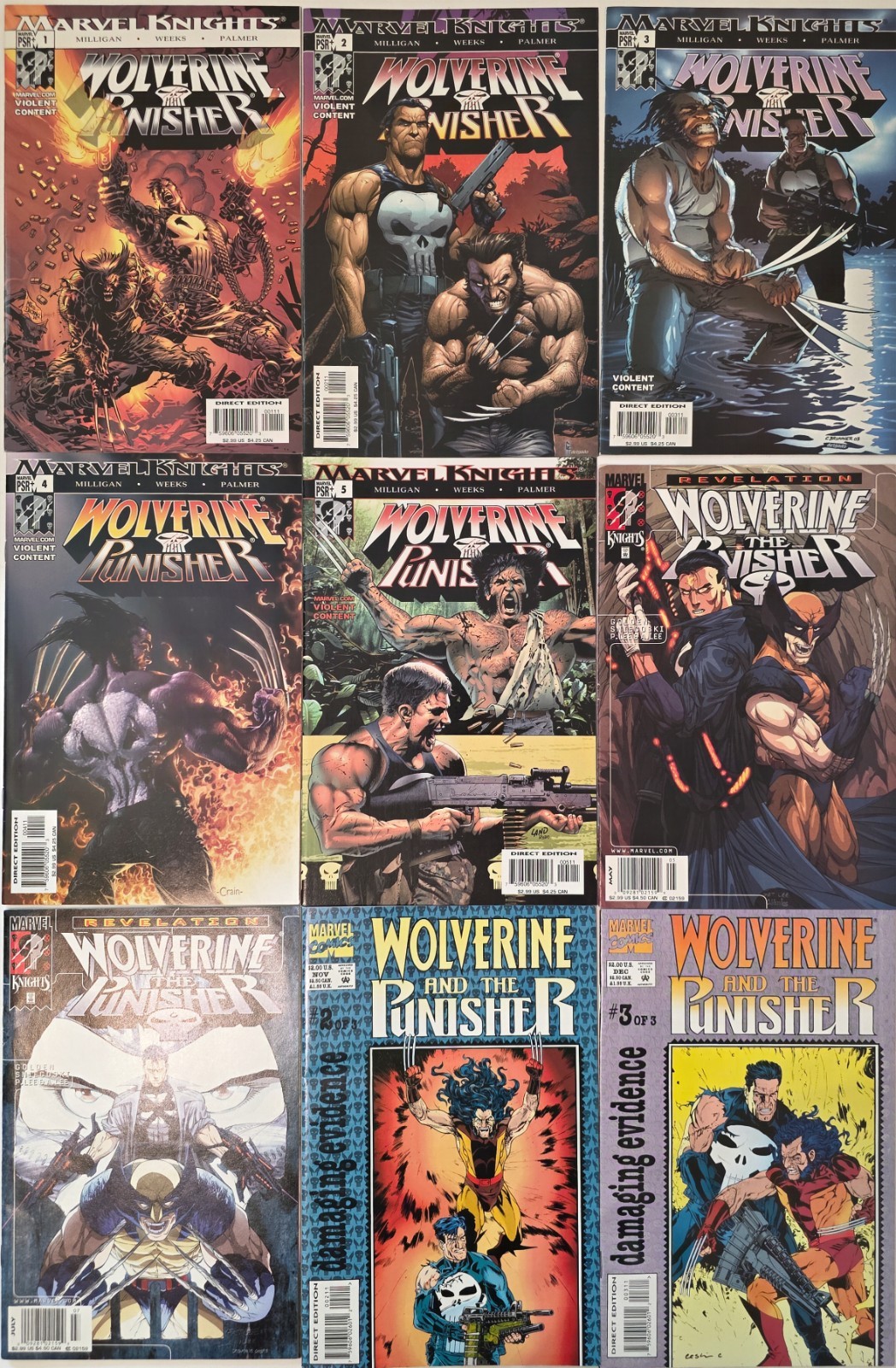 Wolverine/Punisher Lot (9) #1-5 + Revelation NM- (2004) High Grade Wolverine/Punisher Lot (9) #1-5 + Revelation NM- (2004) High Grade