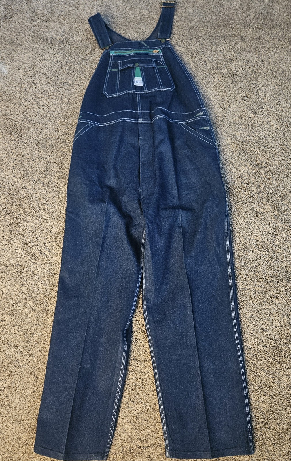 Vintage Liberty Bib Overalls Mens Size 44X29 Blue Gardner Rockabilly
