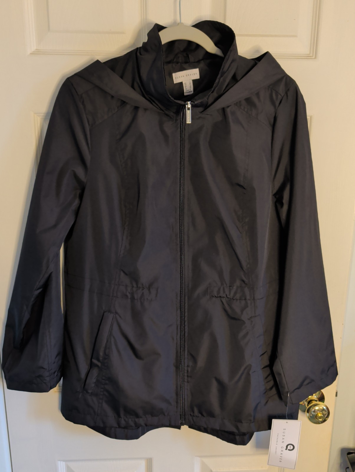 Susan Graver Water Resistant Packable Anorak Jacket with Hood Womens S A374240 Susan Graver Water Resistant Packable Anorak Jacket with Hood Womens S A374240