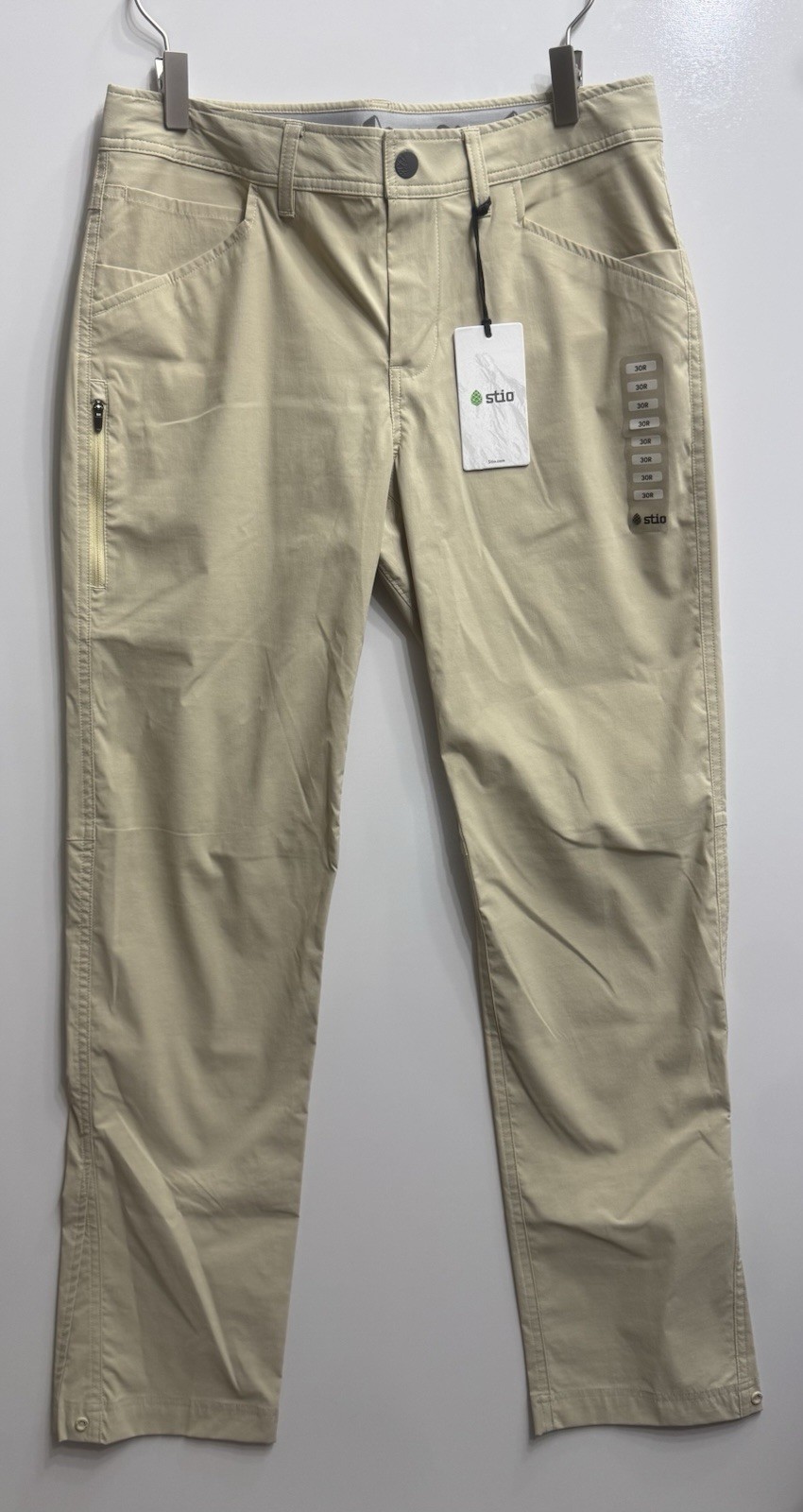 Stio Pants Mens 30R Beige Cut Bank Stretch Ankle Snaps Hiking Outdoor