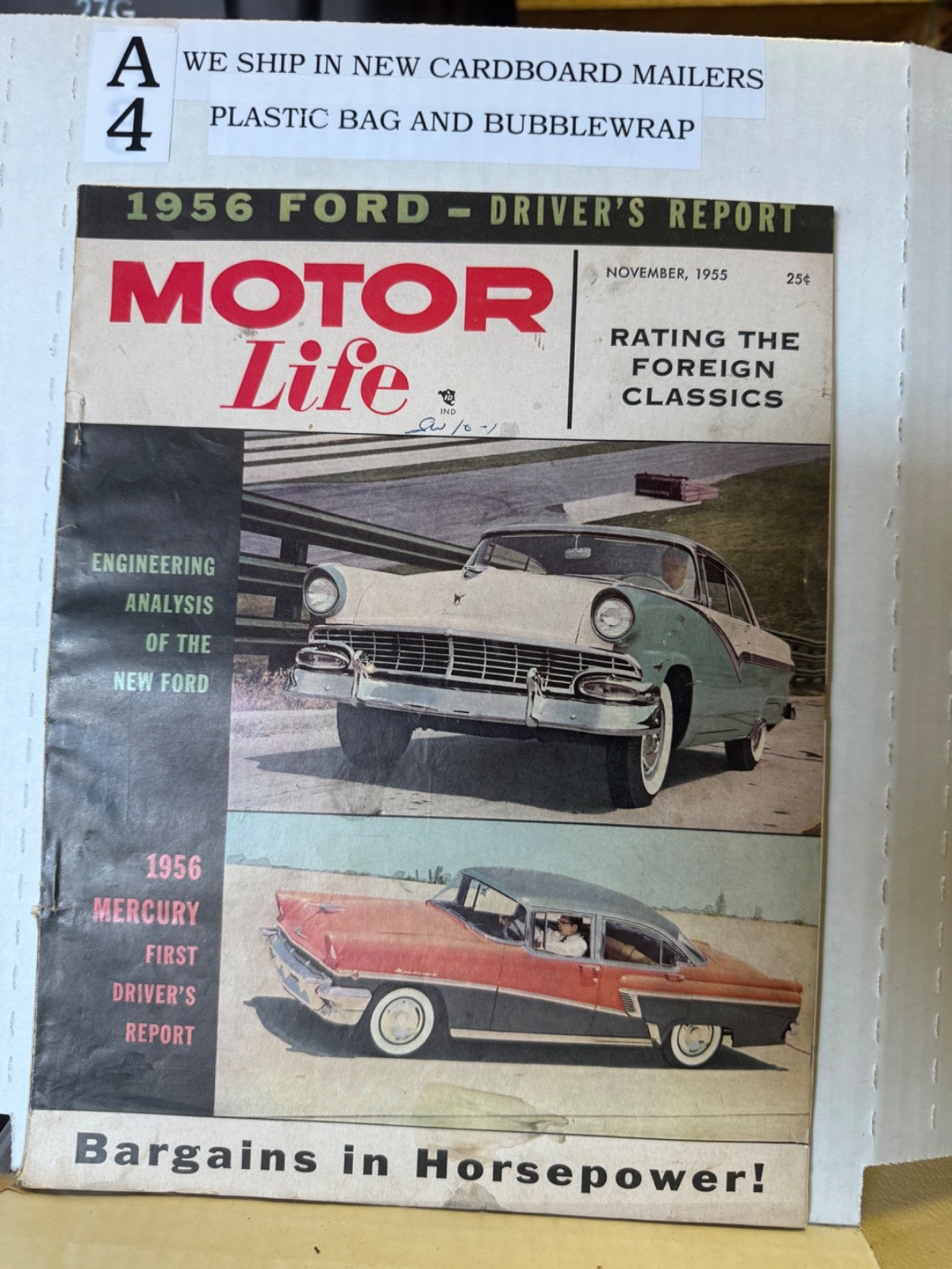 Vintage Hop up and Motor Life Magazine November 1955