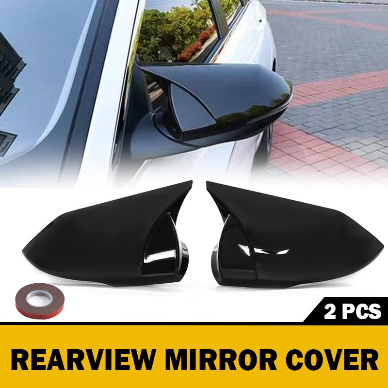 For 21-2026 Hyundai Elantra 4DR Gloss Black ABS Rear View Side Mirror Cover Cap