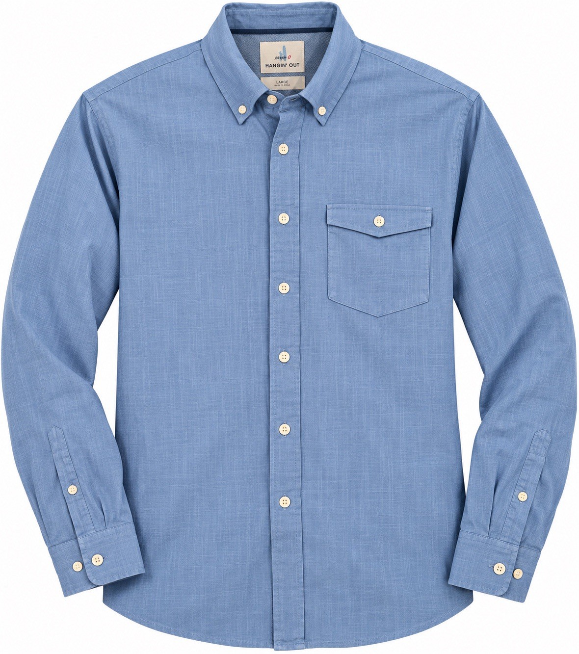 Johnnie-O Hangin’ Out Men’s Large Blue 100% Cotton Long Sleeve Button Down Shirt Johnnie-O Hangin’ Out Men’s Large Blue 100% Cotton Long Sleeve Button Down Shirt