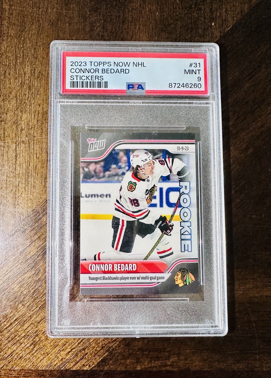 2024 Connor Bedard RC Rookie #31 Topps Now NHL stickers 2024 Connor Bedard RC Rookie #31 Topps Now NHL stickers
