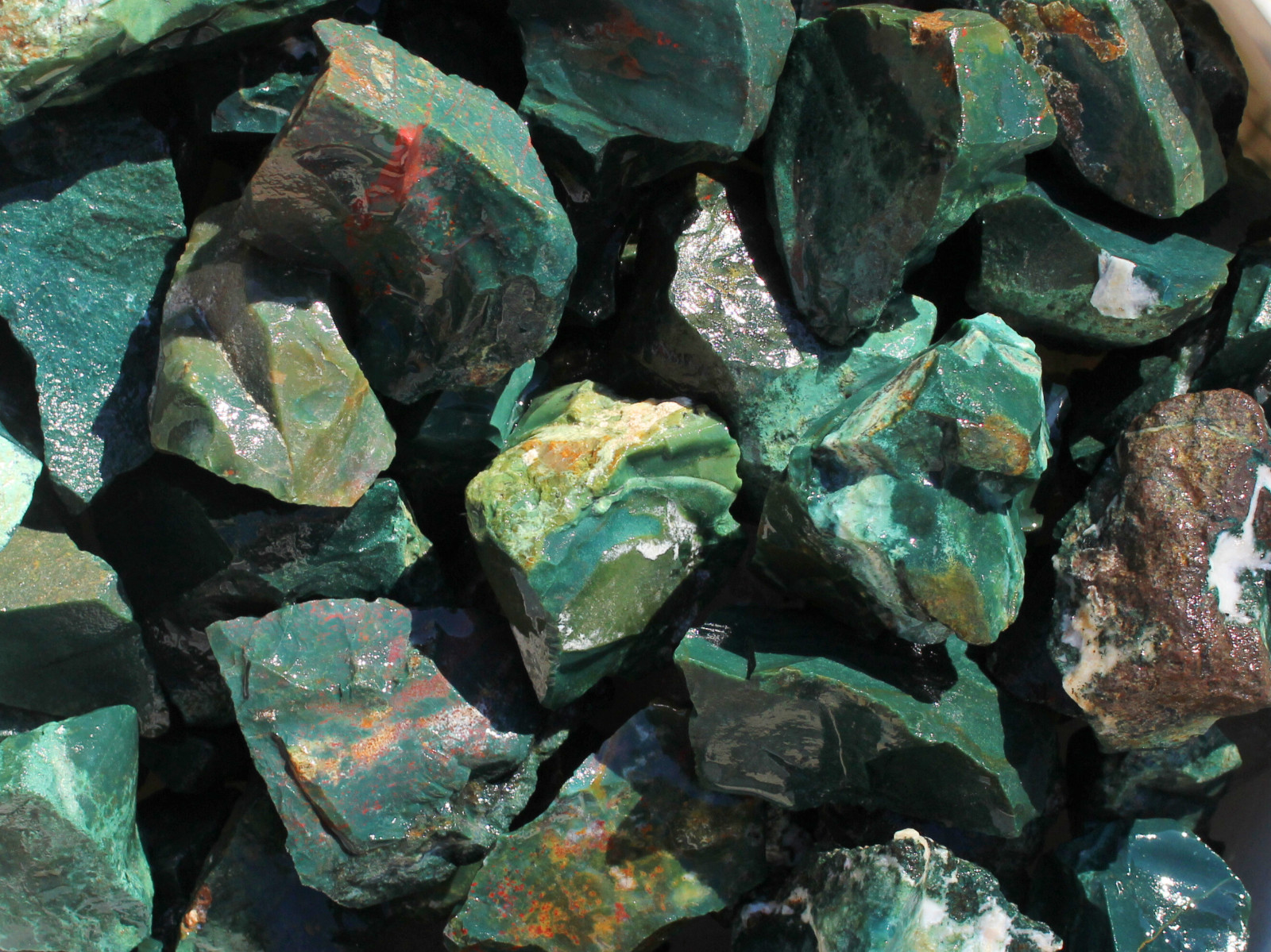 Green Jasper - Rough Rocks for Tumbling - Bulk Wholesale options