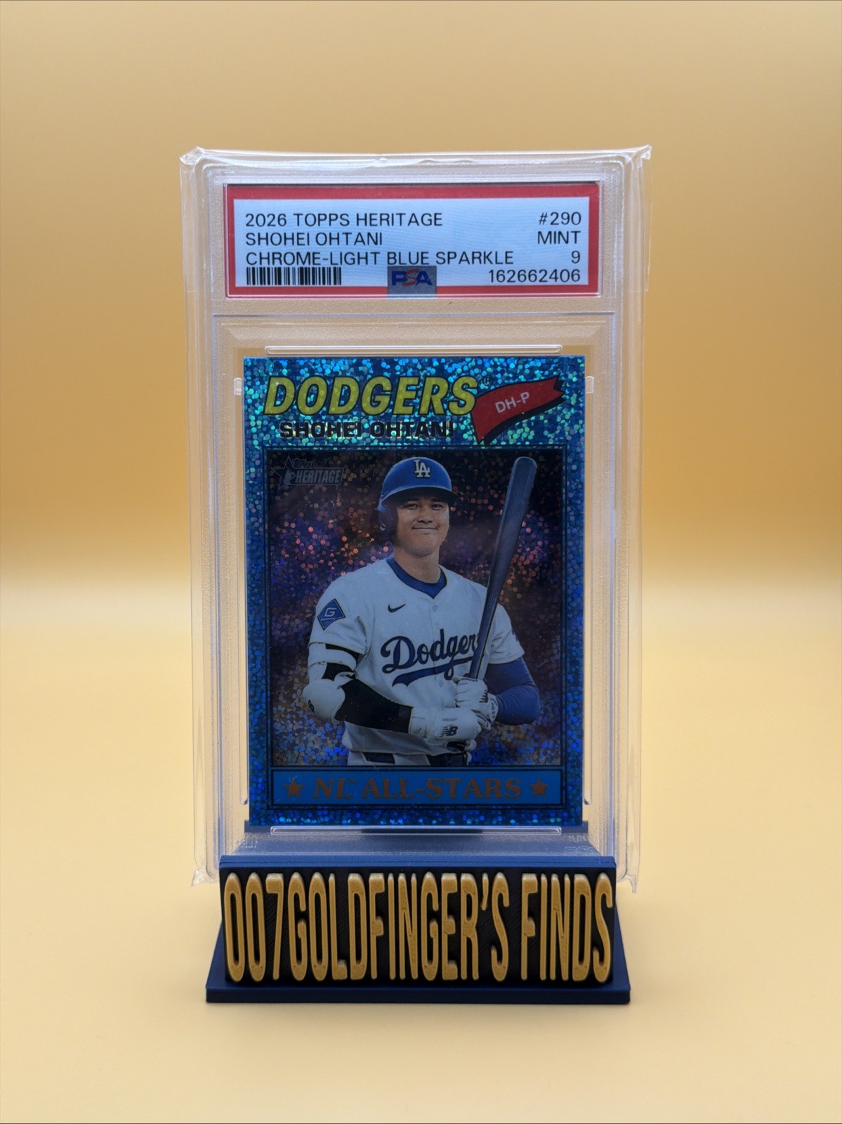 2026 TOPPS HERITAGE CHROME LIGHT BLUE SPARKLE #290 SHOHEI OHTANI PSA 9