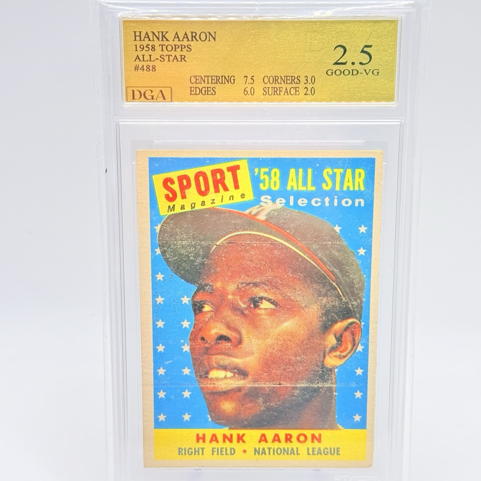 1958 Topps - Sport Magazine \'58 All Star Selection Hank Aaron #488 Good-VG 2.5