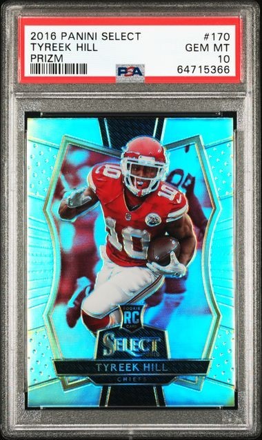 2016 Panini Select Tyreek Hill Silver Prizm RC Kansas City Chiefs 170 PSA 10