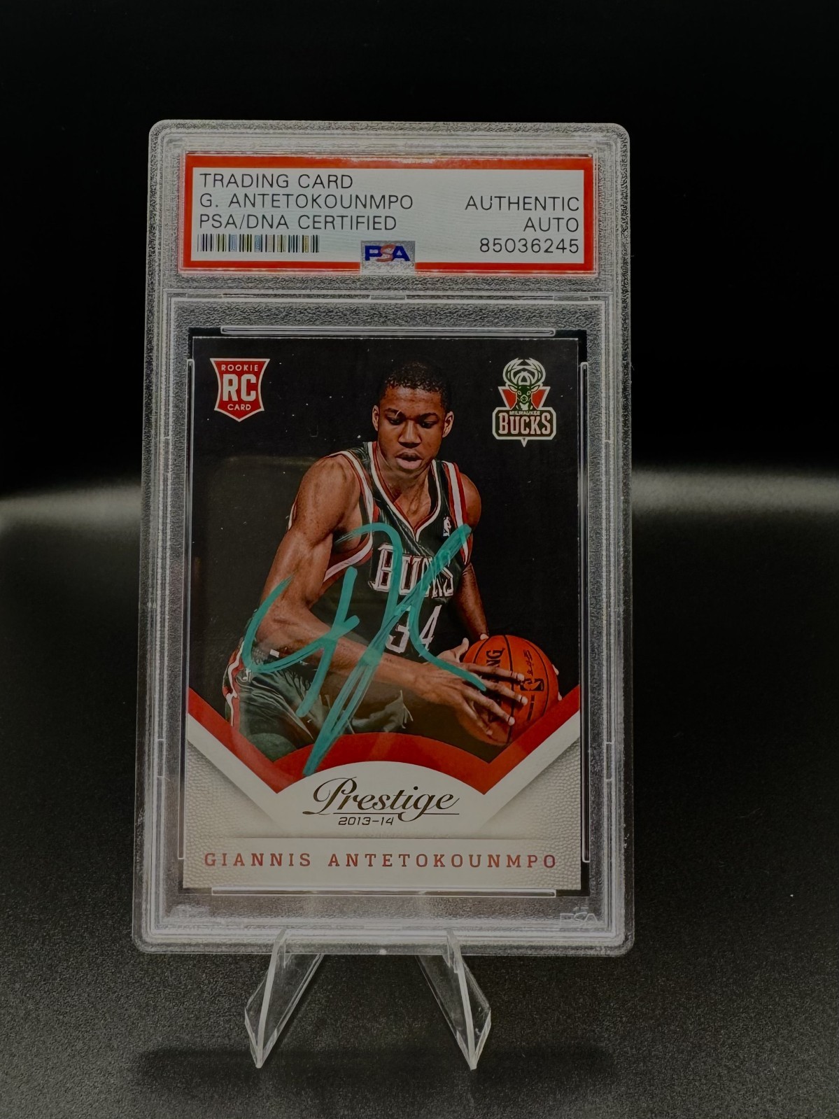 Giannis Antetokounmpo Signed 2013-14 Panini Prestige #175 RC PSA Rookie Auto
