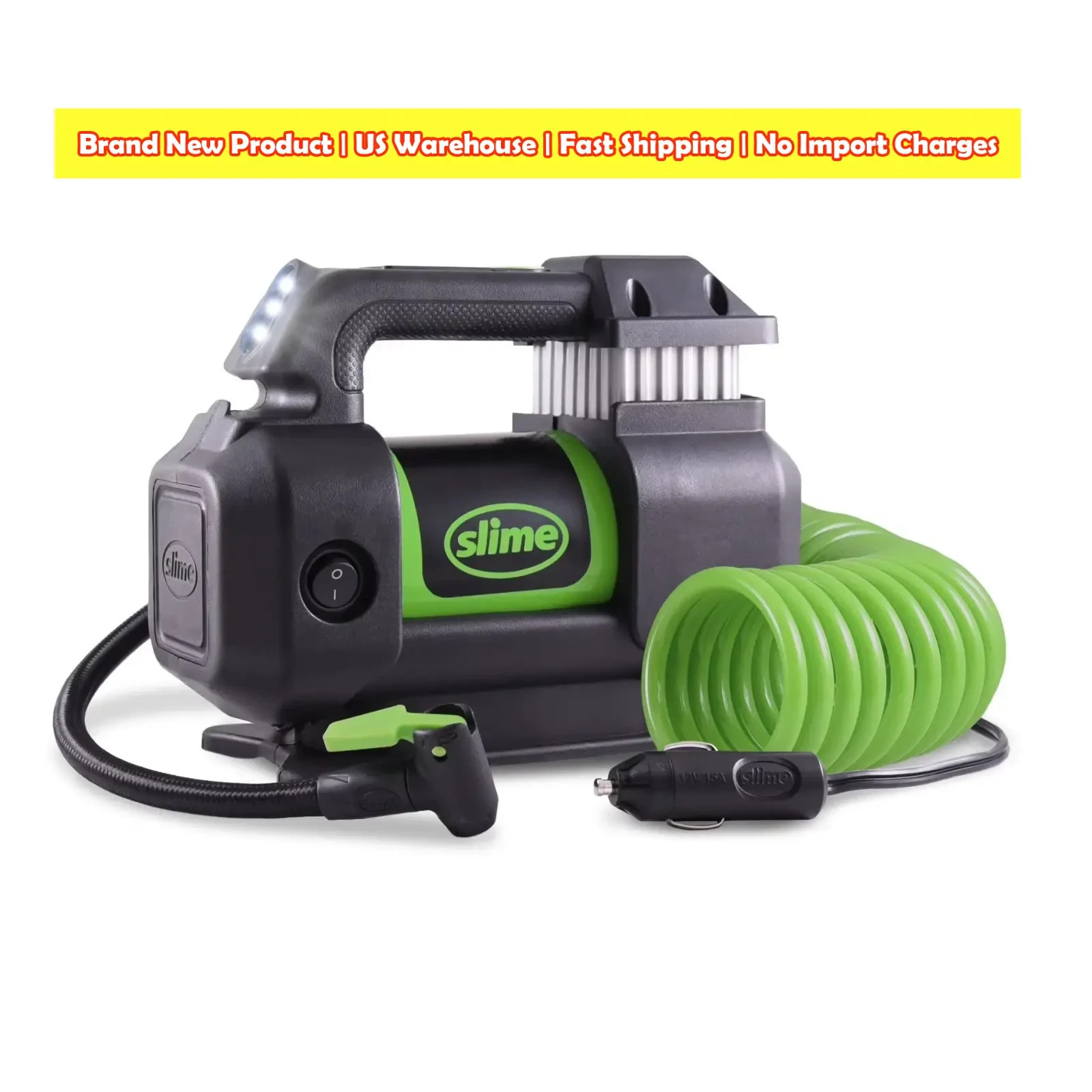 Slime Expert Pro Tire Inflator 12V Air Compressor Heavy Duty Pump