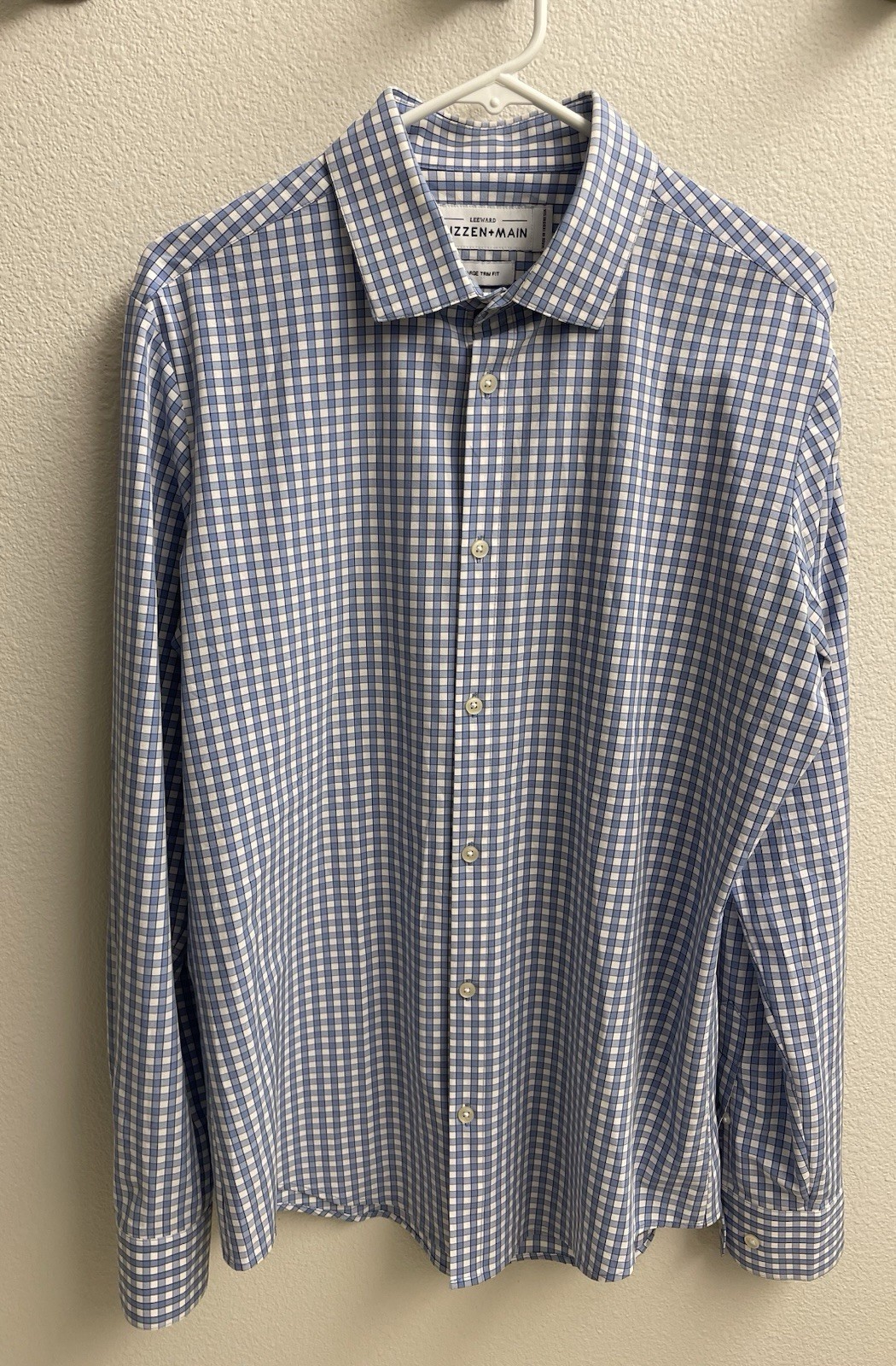 Mizzen+Main Leeward Trim Fit LargeBlue/White Check button down Shirt