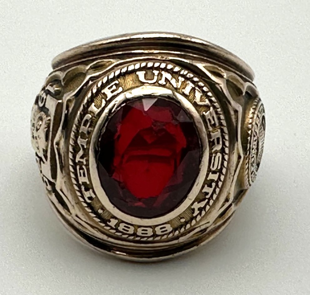Vintage 1958 Temple University Balfour Class Ring 24.09g Size 7 Stamped 10K