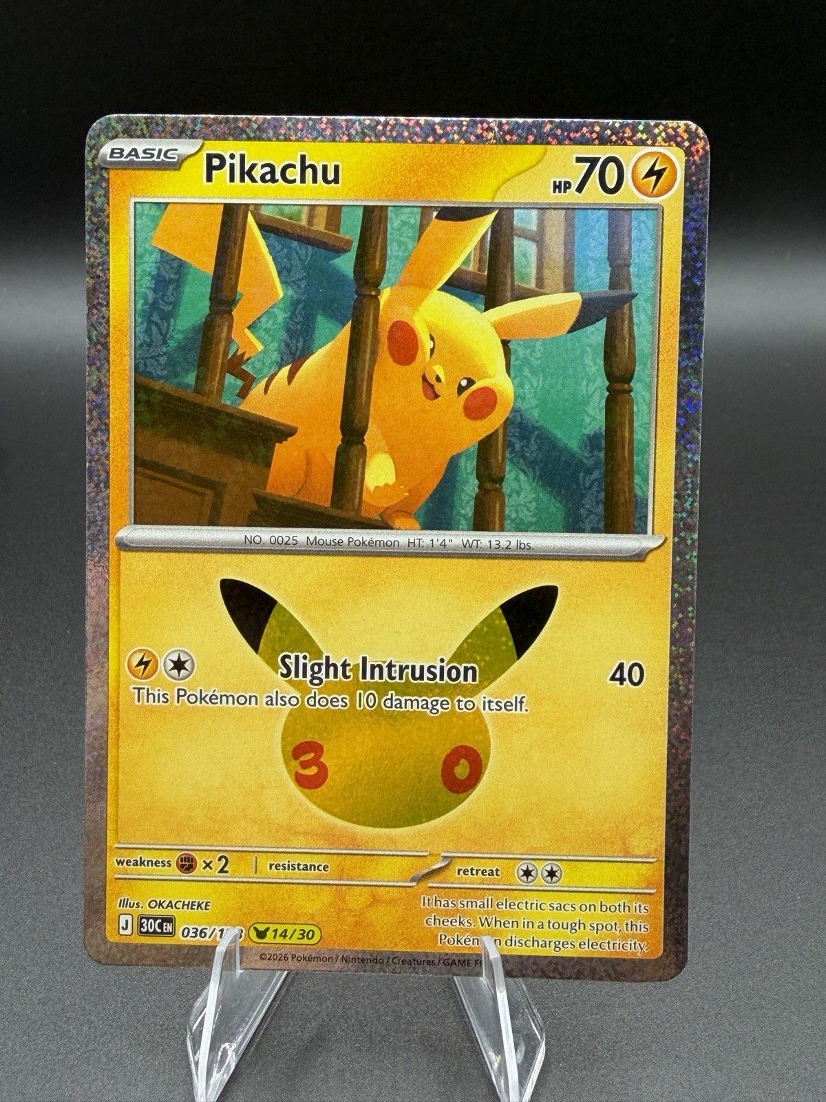 Pokémon TCG Pikachu 036/128 (14/30) 30th Celebration English
