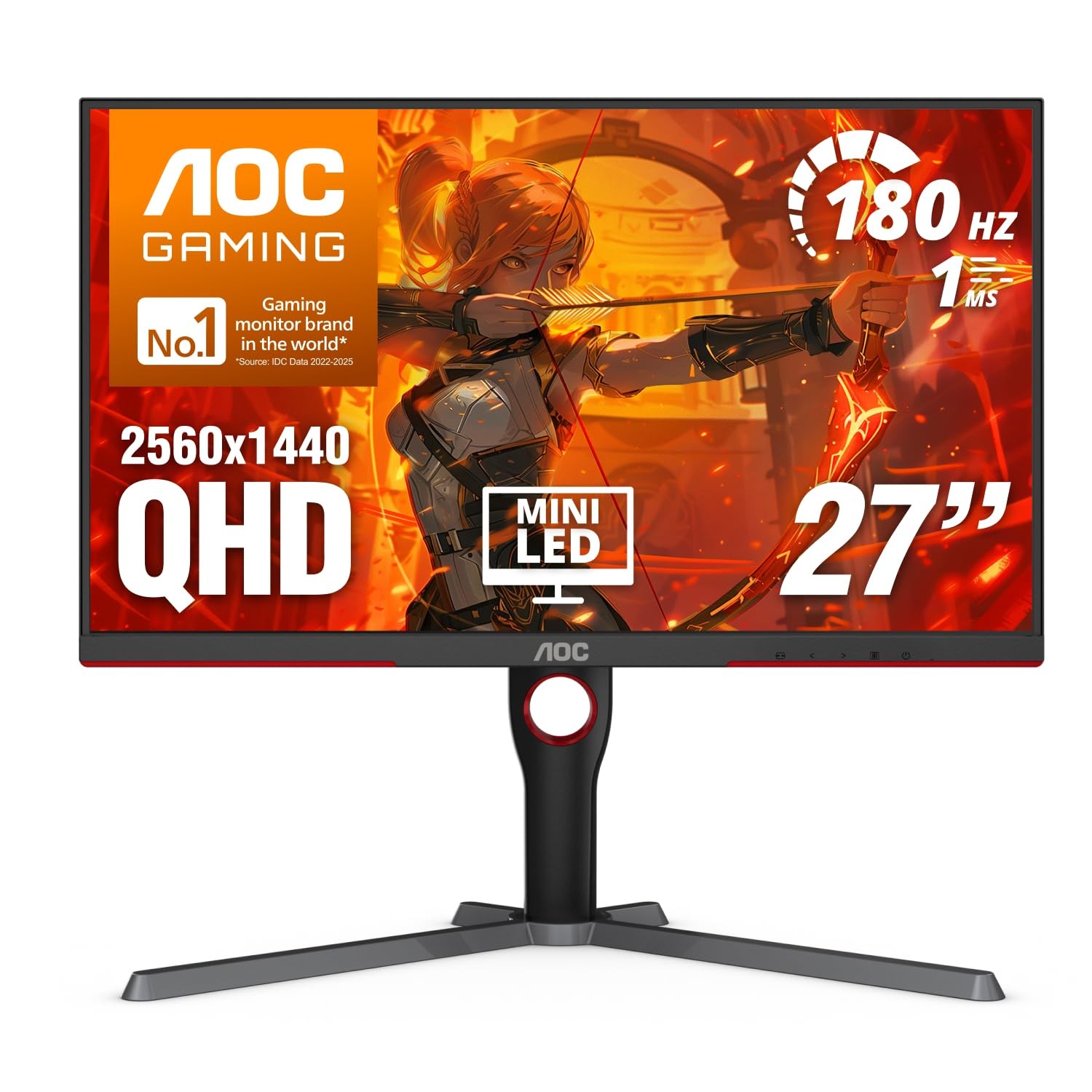 AOC 27 Inch Gaming Monitor QHD 180Hz Mini-LED 27