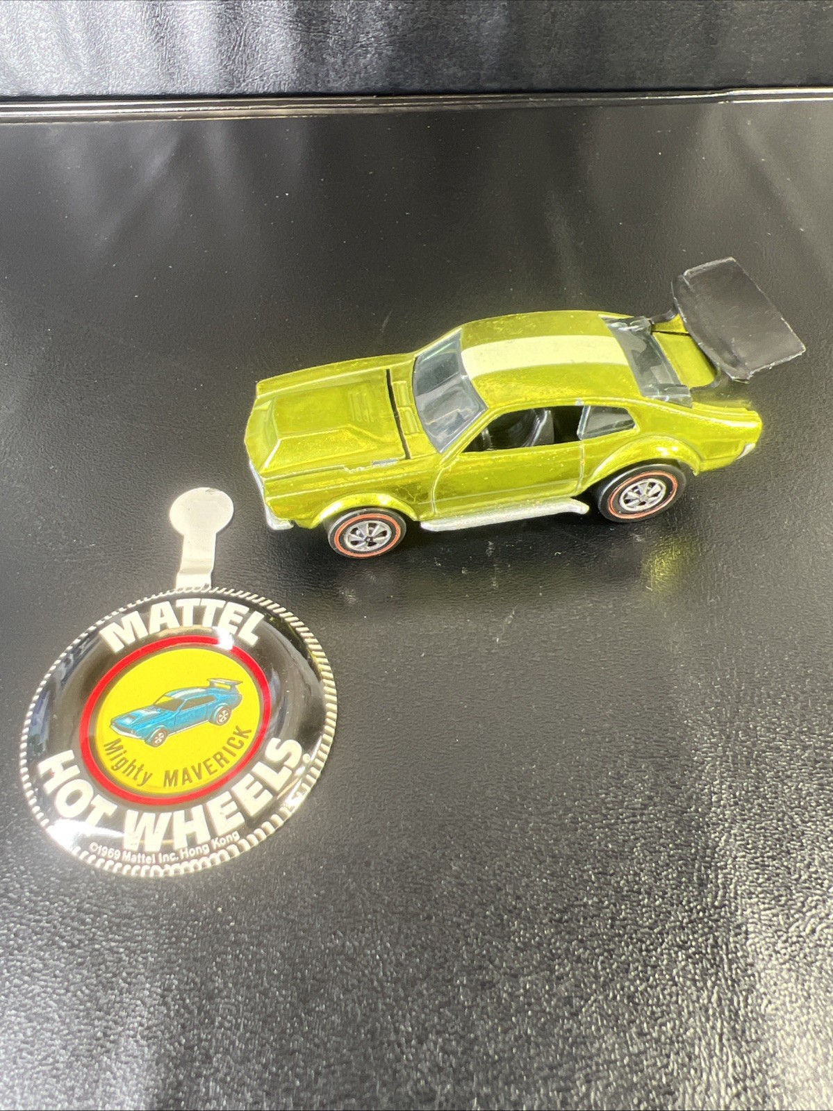 Vintage Hot Wheels Redline Mighty Maverick Lime US Black Interior Very Nice Vintage Hot Wheels Redline Mighty Maverick Lime US Black Interior Very Nice