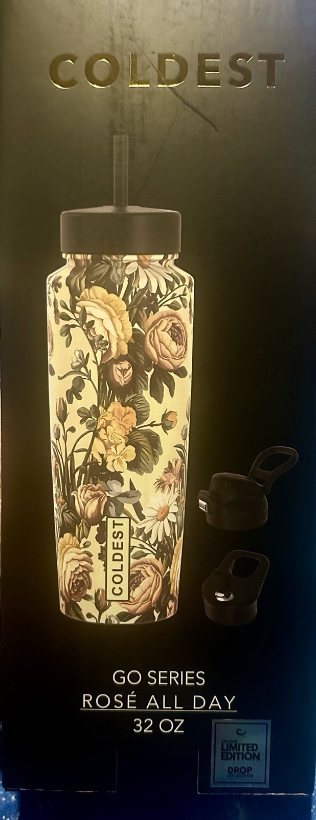 RARE, SOLD OUT Design: Coldest 32oz Go Series “Rose All Day” Insulated Tumbler
