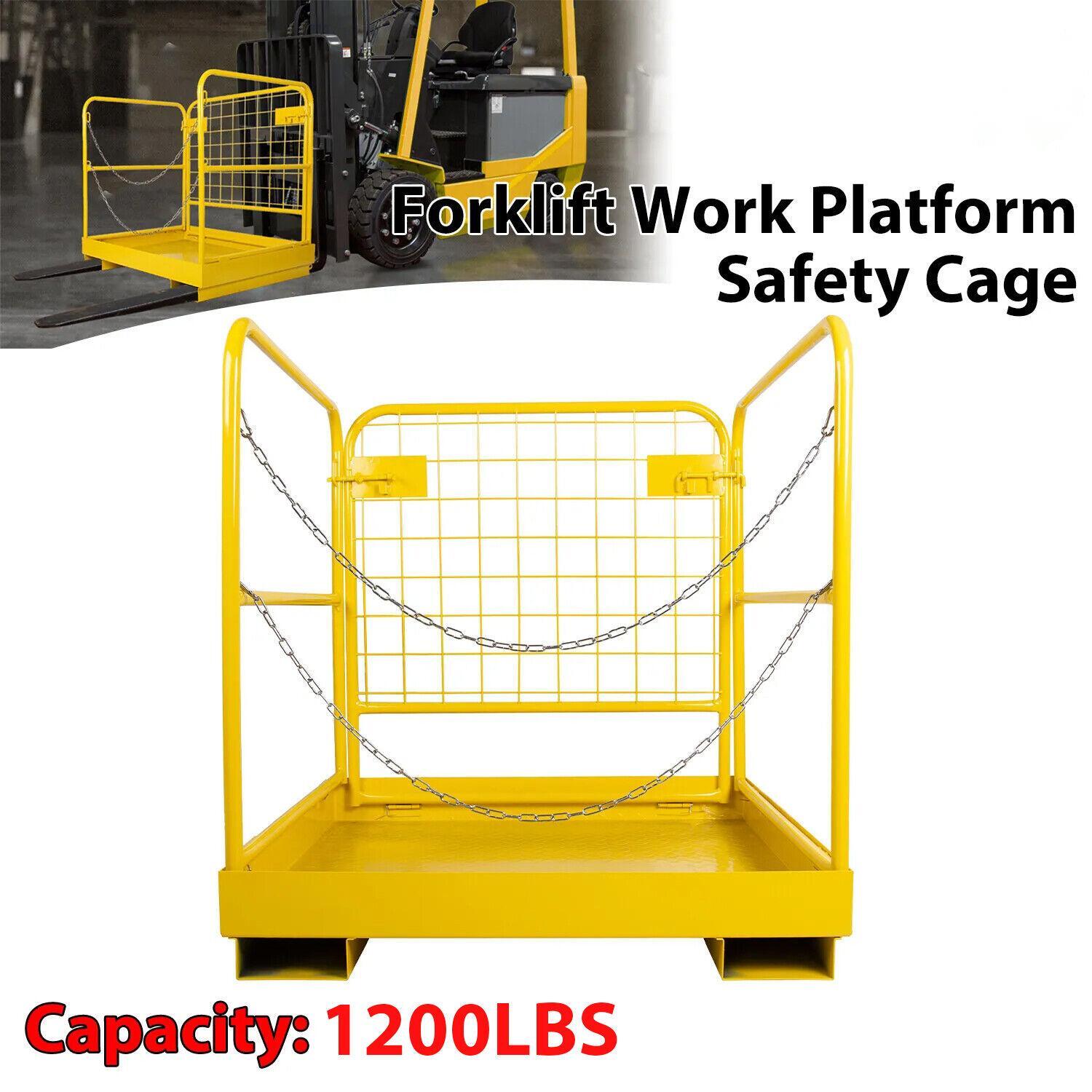 Forklift Safety Cage Foldable Work Platform Basket 36x36in 1200lbs for Aerial Forklift Safety Cage Foldable Work Platform Basket 36x36in 1200lbs for Aerial