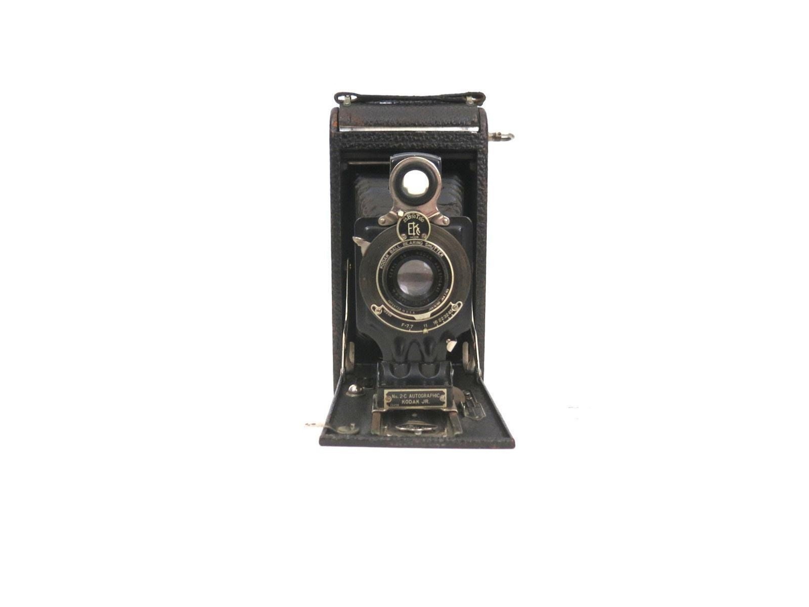 Vintage Kodak Jr. Camera with Bellows, Leather Case – Antique Photography Decor
