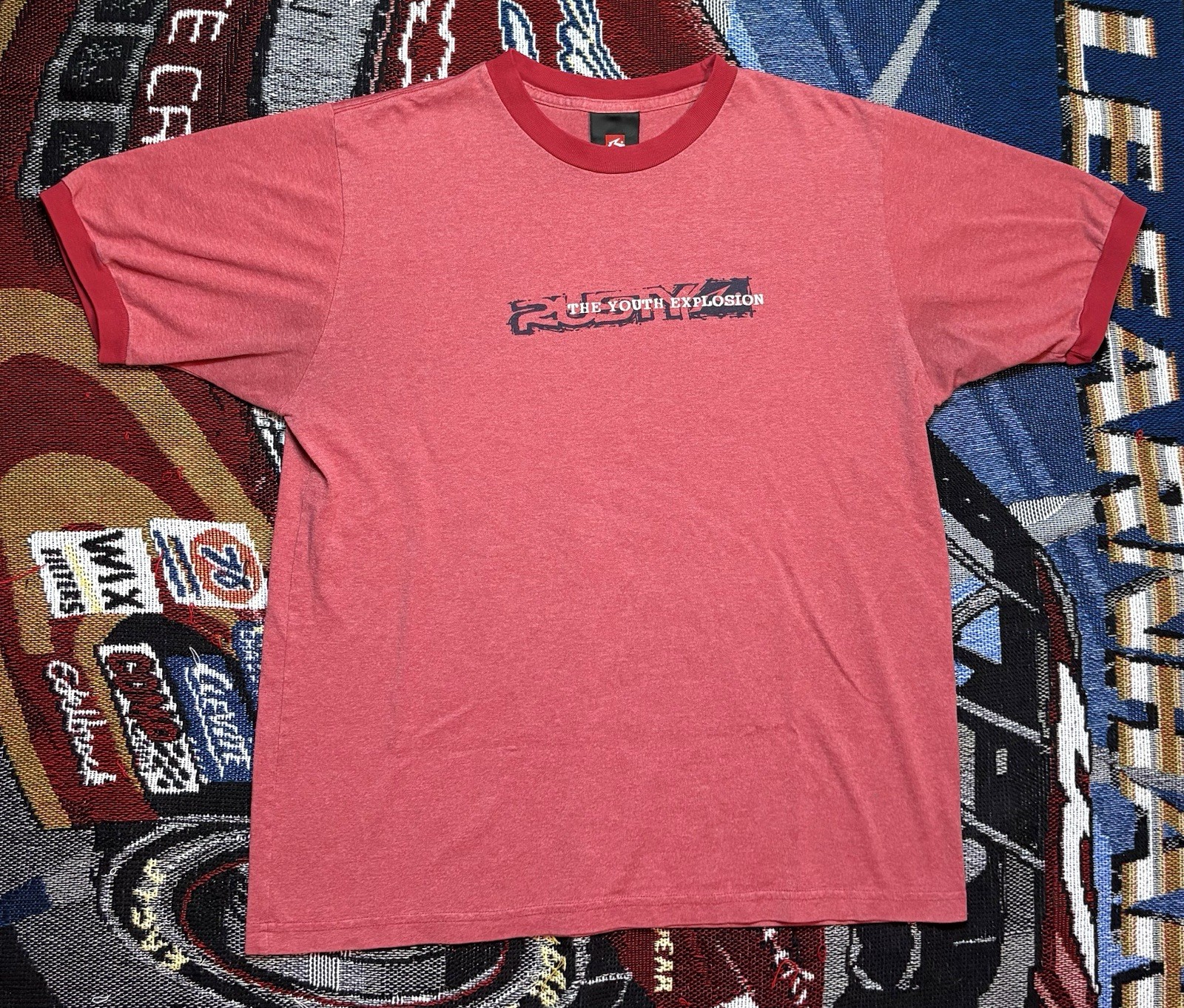 Vintage Rusty Surf Shirt The Youth Explosion Men’s Large 90s Red