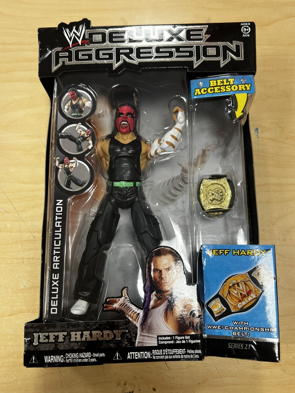 2009 WWE Jakks Deluxe Aggression Series 21 Jeff Hardy with Face Paint Belt NIB