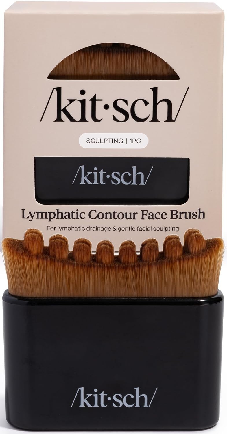 Kitsch Lymphatic Face Massage Brush Black Facial Contour Depuffing Ergonomic