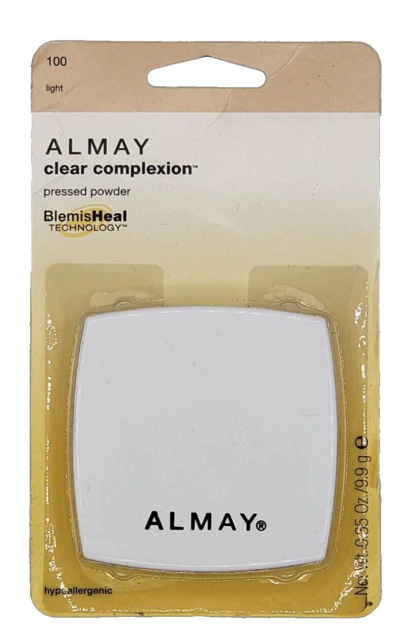 NEW Almay Clear Complexion Pressed Powder BLEMISHEAL- 100 Light