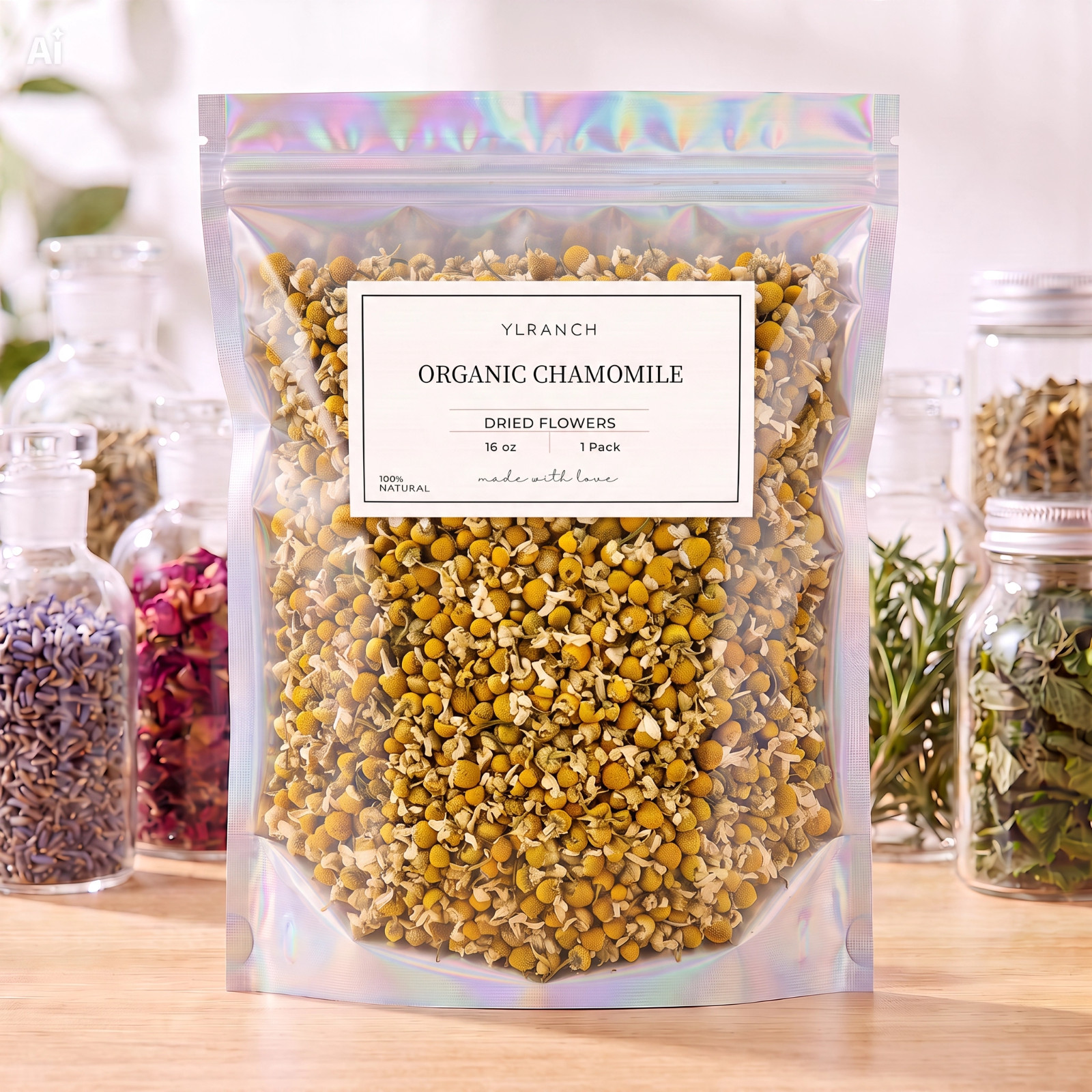 Organic Chamomile Flower Dried / Farm Fresh Packed USA Organic Chamomile Flower Dried / Farm Fresh Packed USA