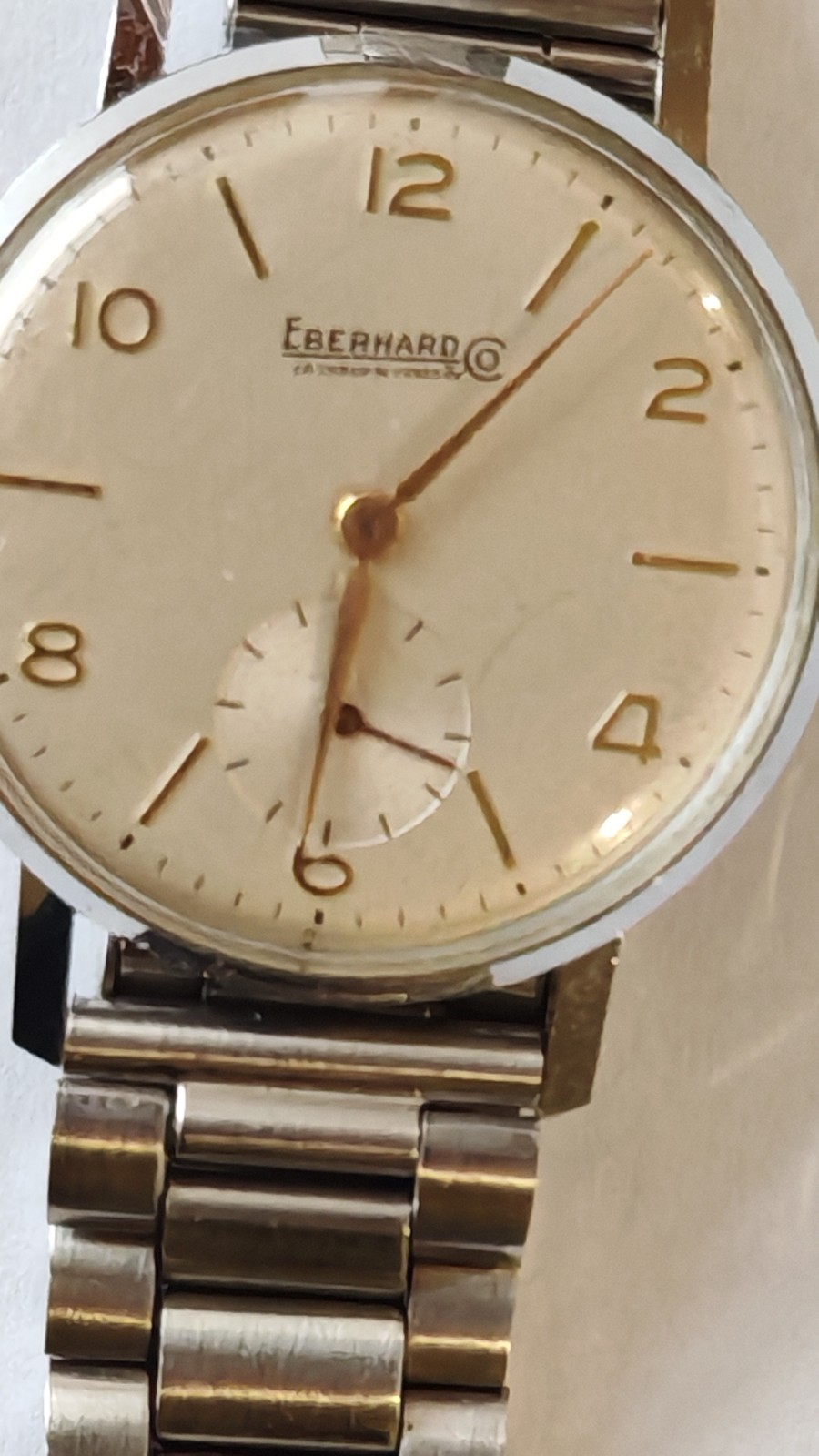 VINTAGE EBERHARD & CO LIME MANUAL WIND WORKING GOOD CASE 34MM