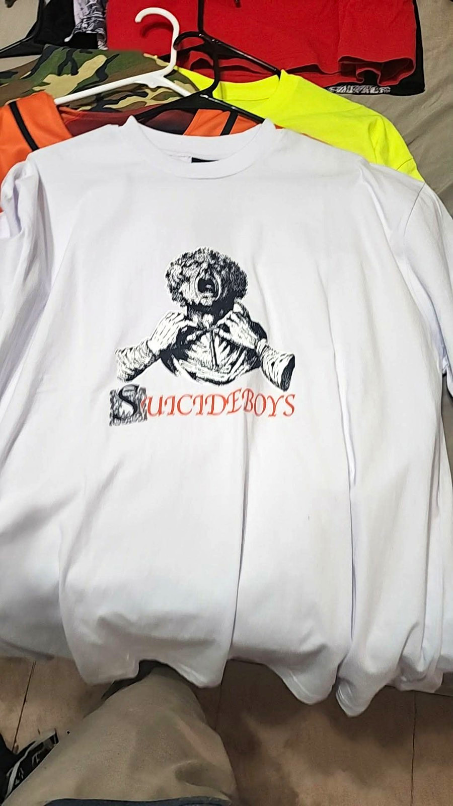 Men\'s Suicideboys Graphic T-Shirt White XL Crew Neck Double-Sided Music Men\'s Suicideboys Graphic T-Shirt White XL Crew Neck Double-Sided Music
