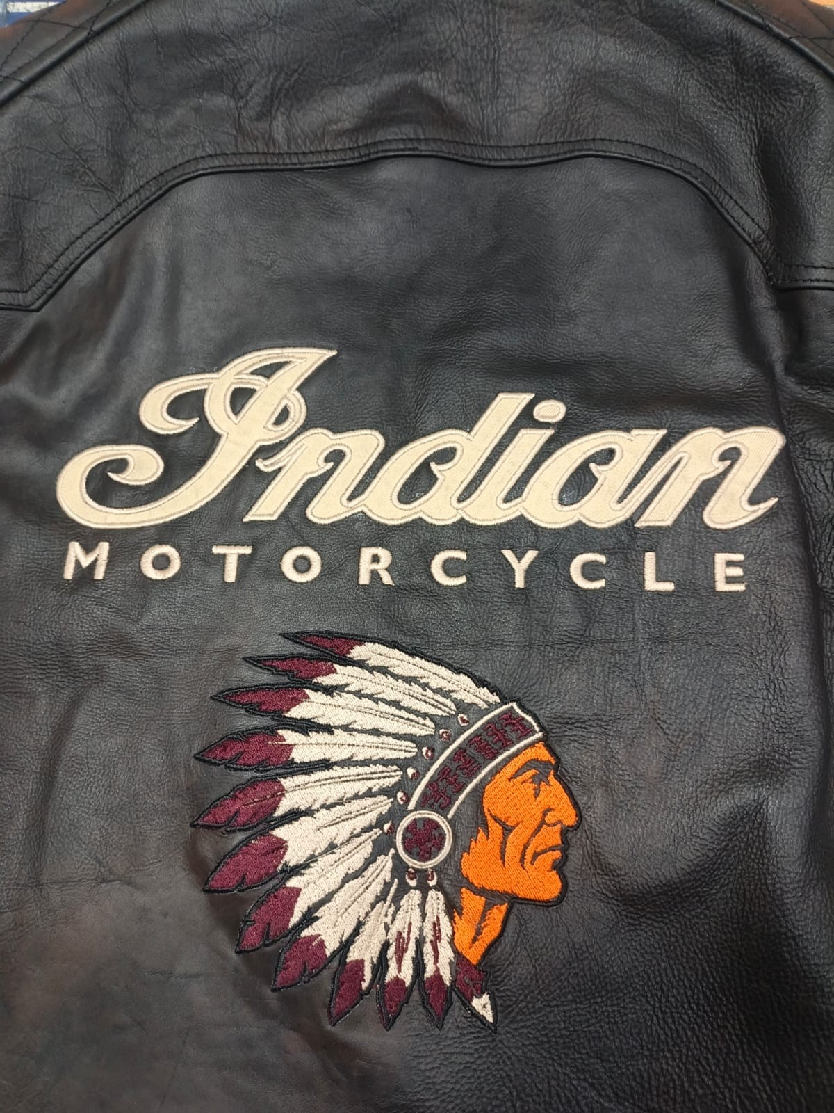 Indian Motorcycle Vintage Leather Jacket - Distressed Brown - 100% Genuine Indian Motorcycle Vintage Leather Jacket - Distressed Brown - 100% Genuine