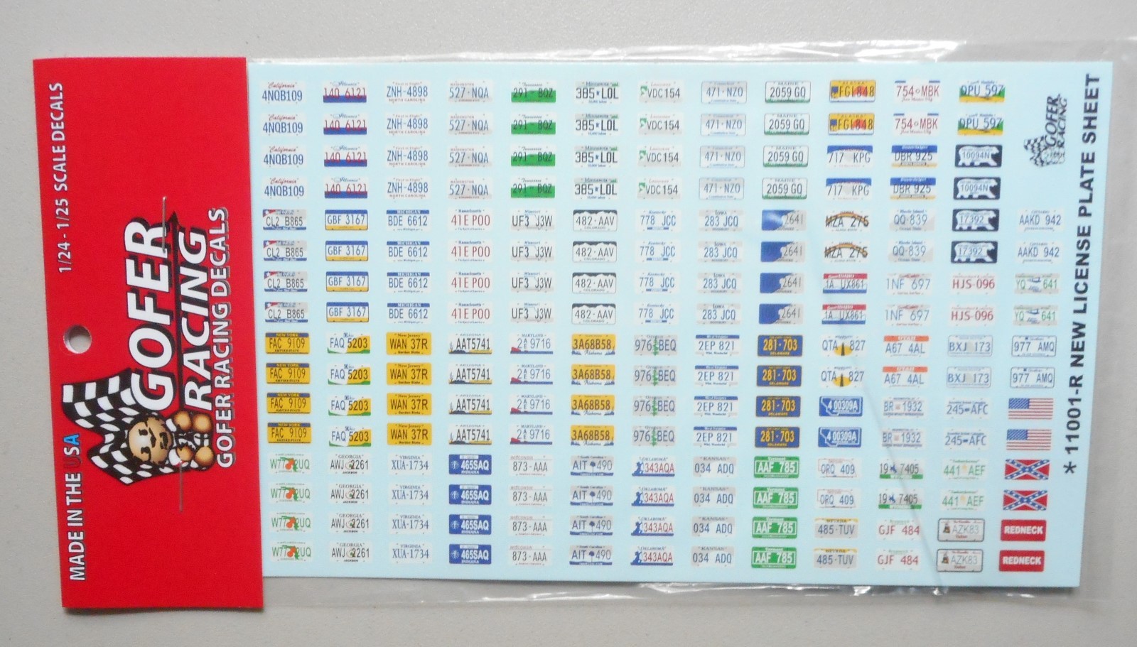 LICENSE PLATES 1:24 1:25 GOFER RACING DECALS CAR MODEL ACCESSORY 11001-R