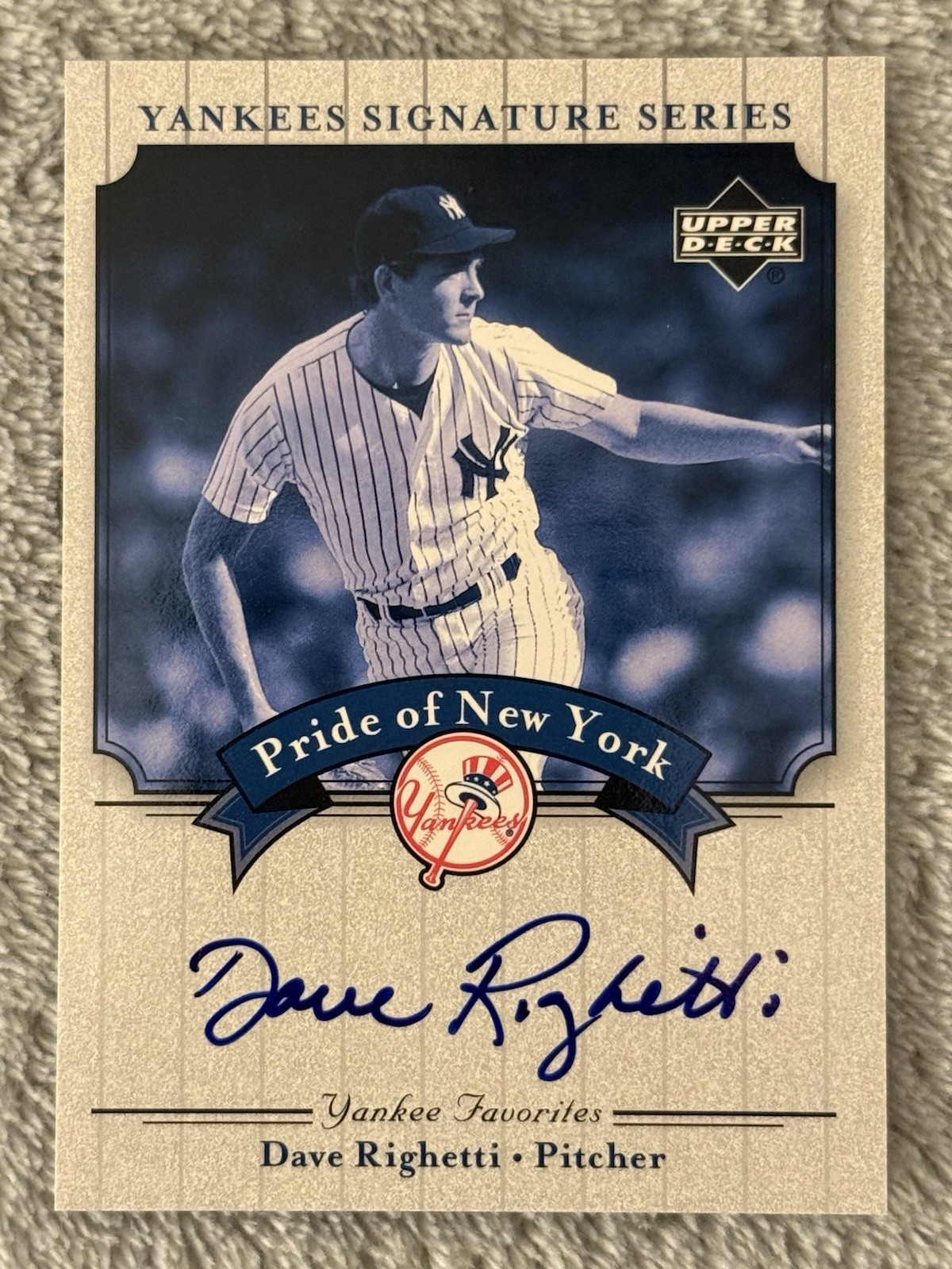 Dave Righetti - Yankees Signature Series - Pride of NY Autographs (AU) #PN-DR