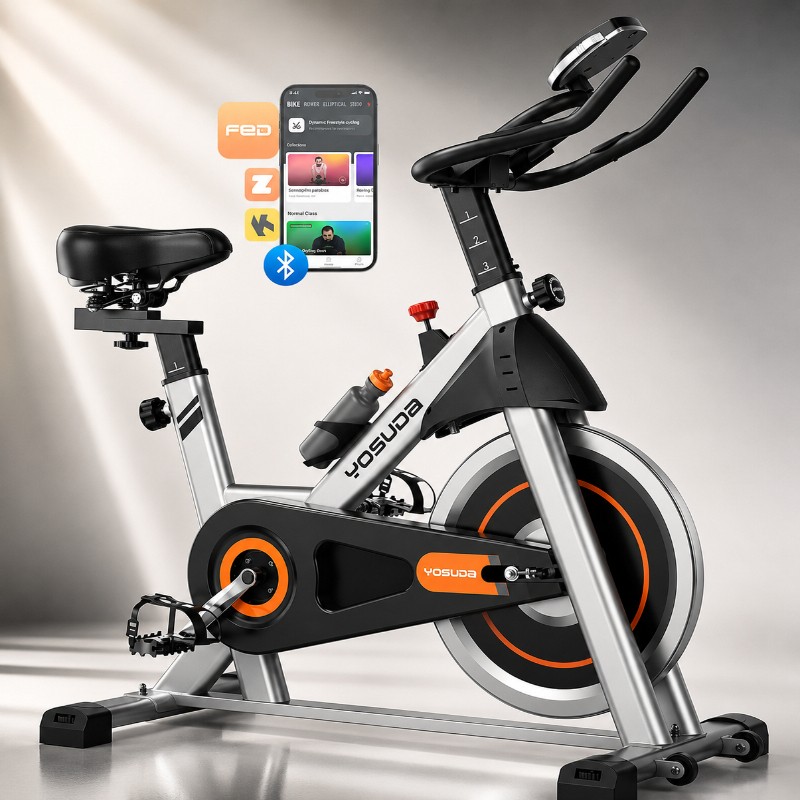 YOSUDA 002 Stationary Exercise Bike with Brake Pad, App Support, 300 LB YOSUDA 002 Stationary Exercise Bike with Brake Pad, App Support, 300 LB