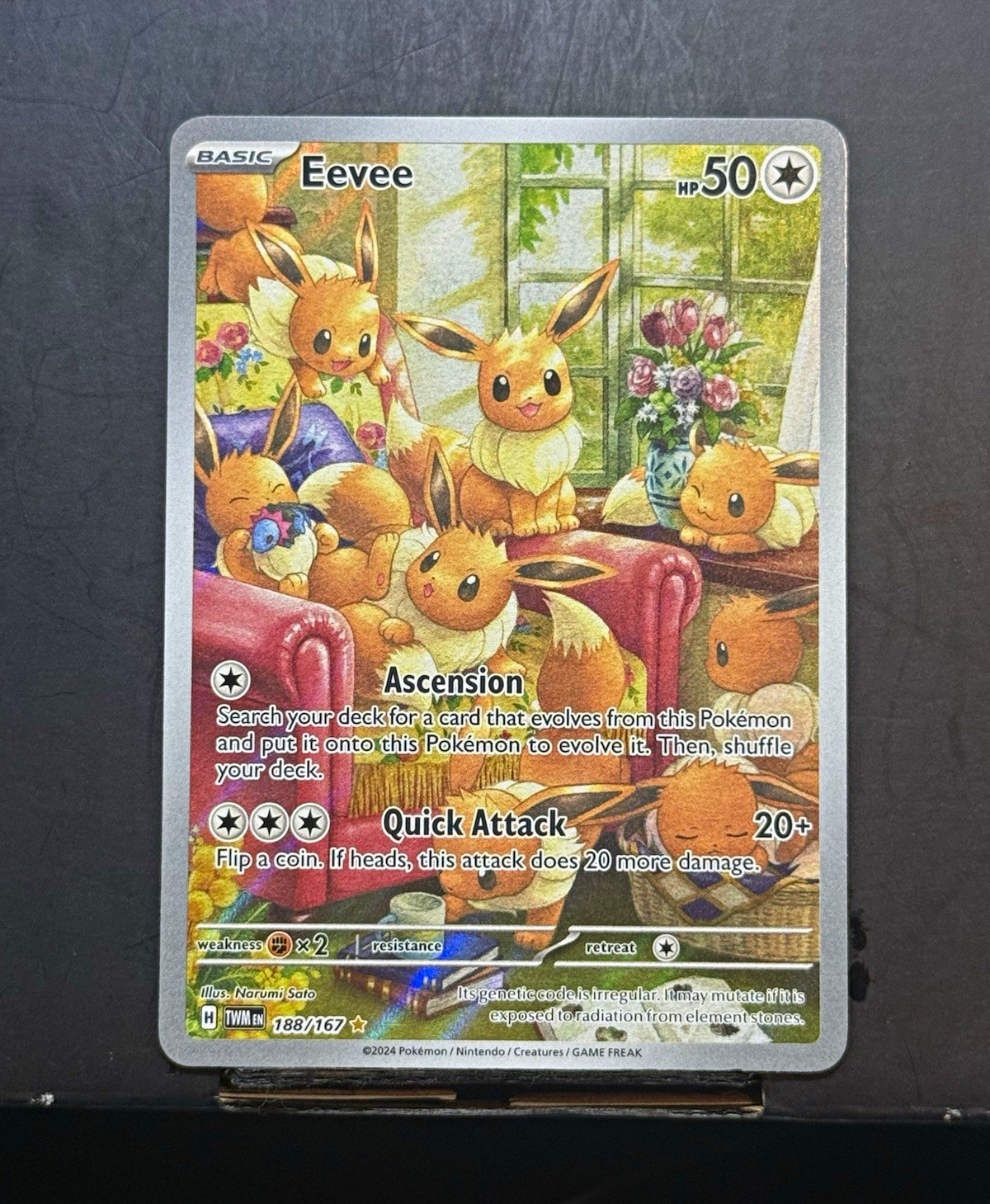 Eevee 188/167 Sv06 Twilight Masquerade Illustration Rare Holo Eng Eevee 188/167 Sv06 Twilight Masquerade Illustration Rare Holo Eng