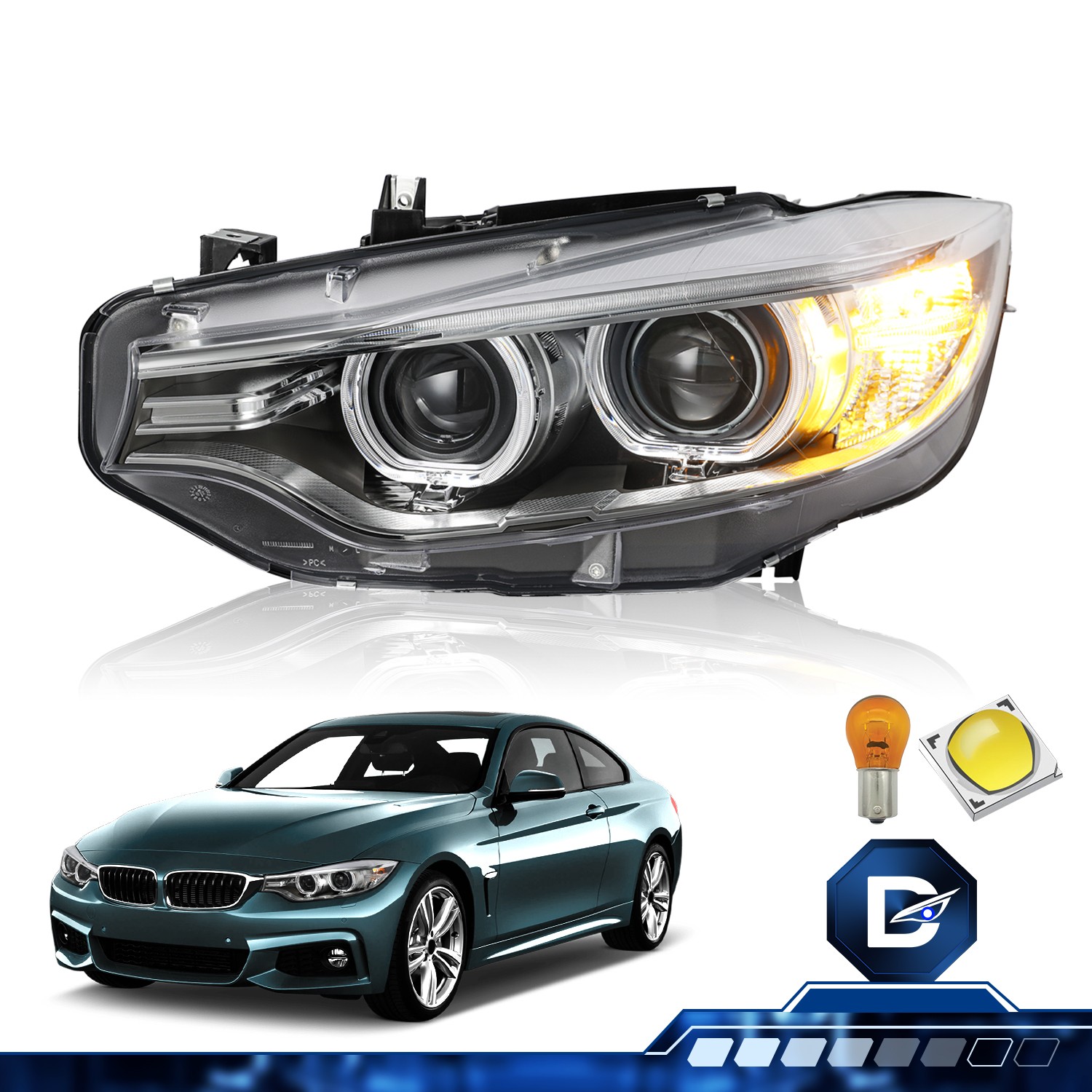 Projector Headlight For 2014-2016 BMW 4 Series F32 F33 428i 435i HID w/ AFS LEFT