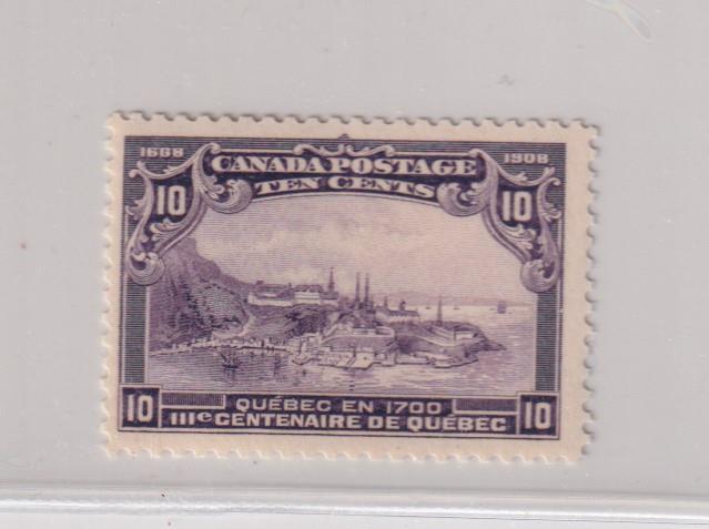 CANADA # 101 VF-MNH 10cts VIOLET 1908 QUEBEC TERCENTENARY SUPERB