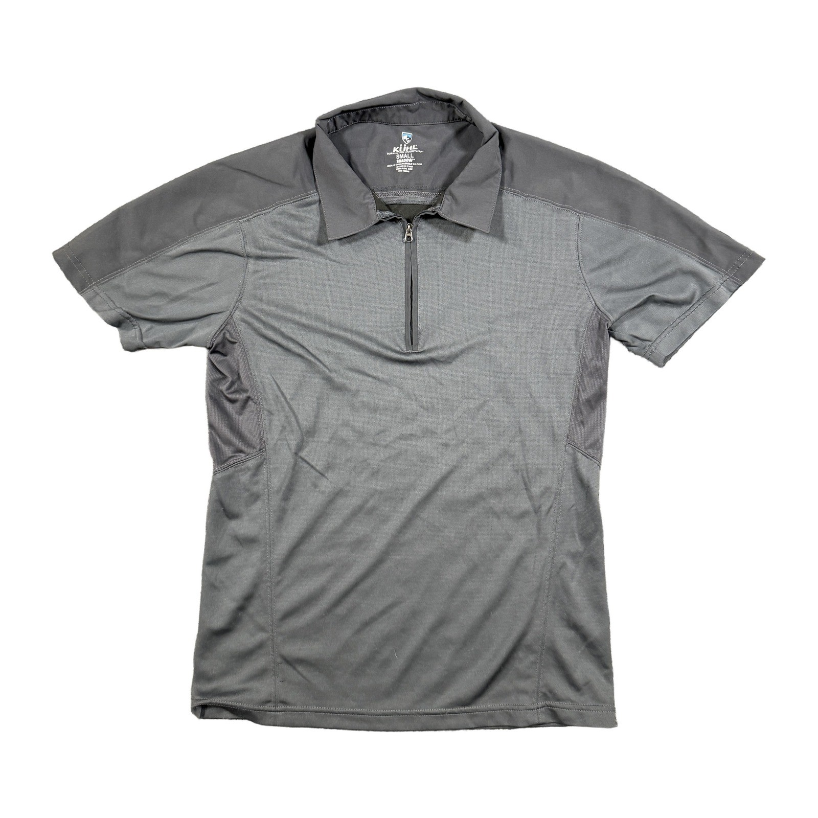 Kuhl Shadow Mens Small Gray 1/4 Zip Short Sleeve Technical Hiking Polo Shirt