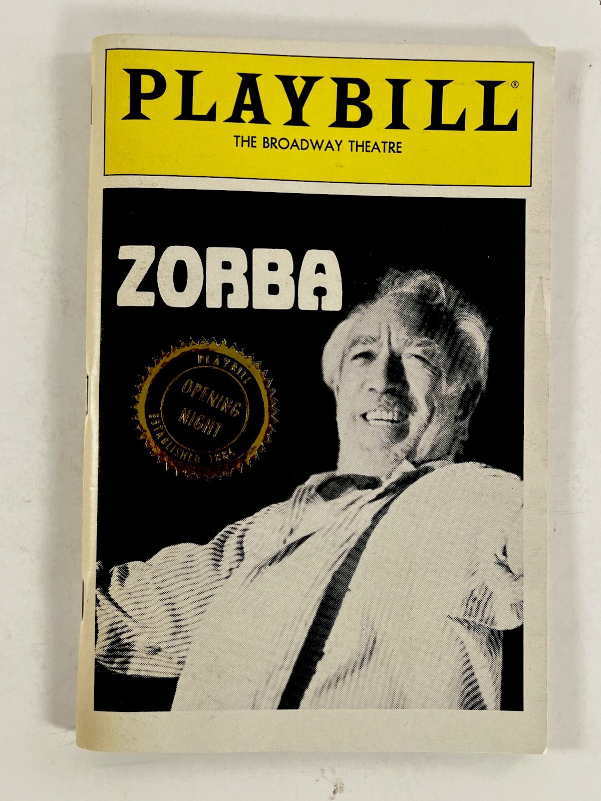 Zorba ~ Opening Night Playbill ~ Oct 1983 The Broadway Theatre NYC
