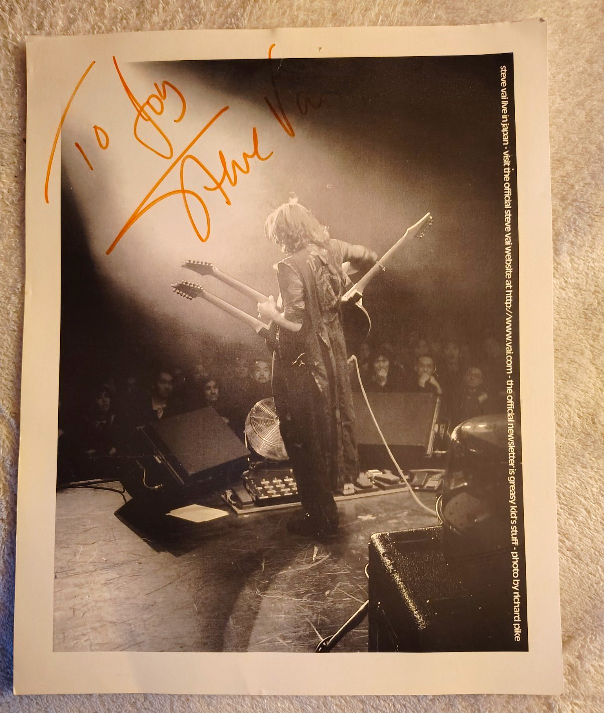 Vintage Steve Vai Signed Original Photograph