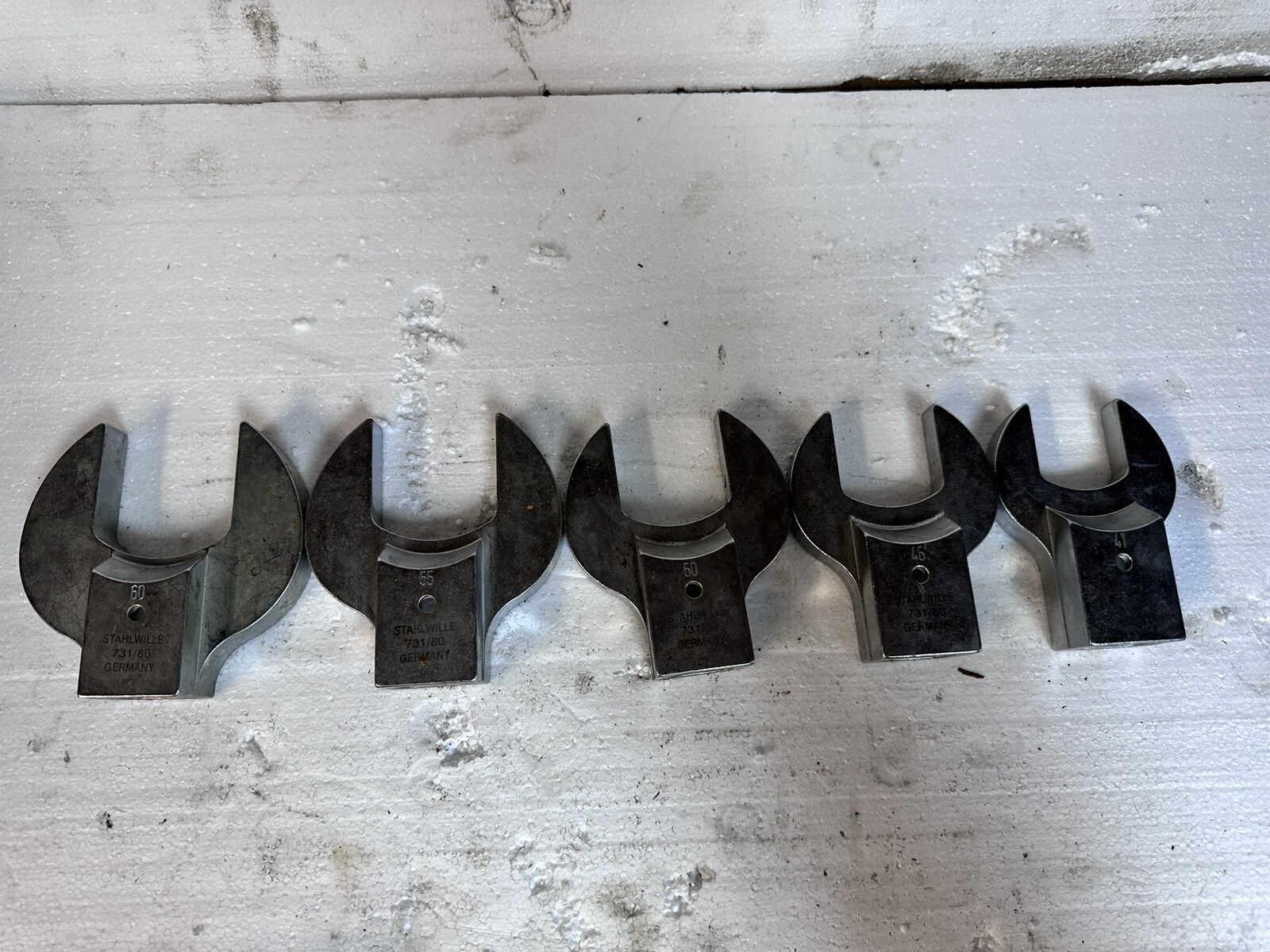 5 Stahlwille  731/80 Open Ended Wrench Shell Tool set 60 , 55, 50, 46, 41mm