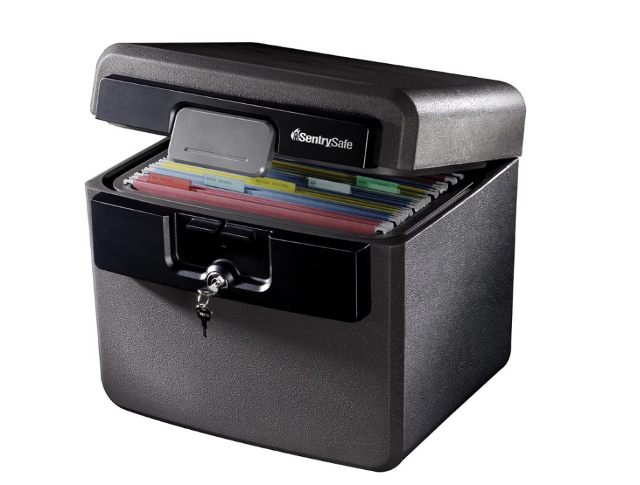 SentrySafe HD4100 Fire-Resistant and Water-Resistant Box Safe with Key Lock, 0.6