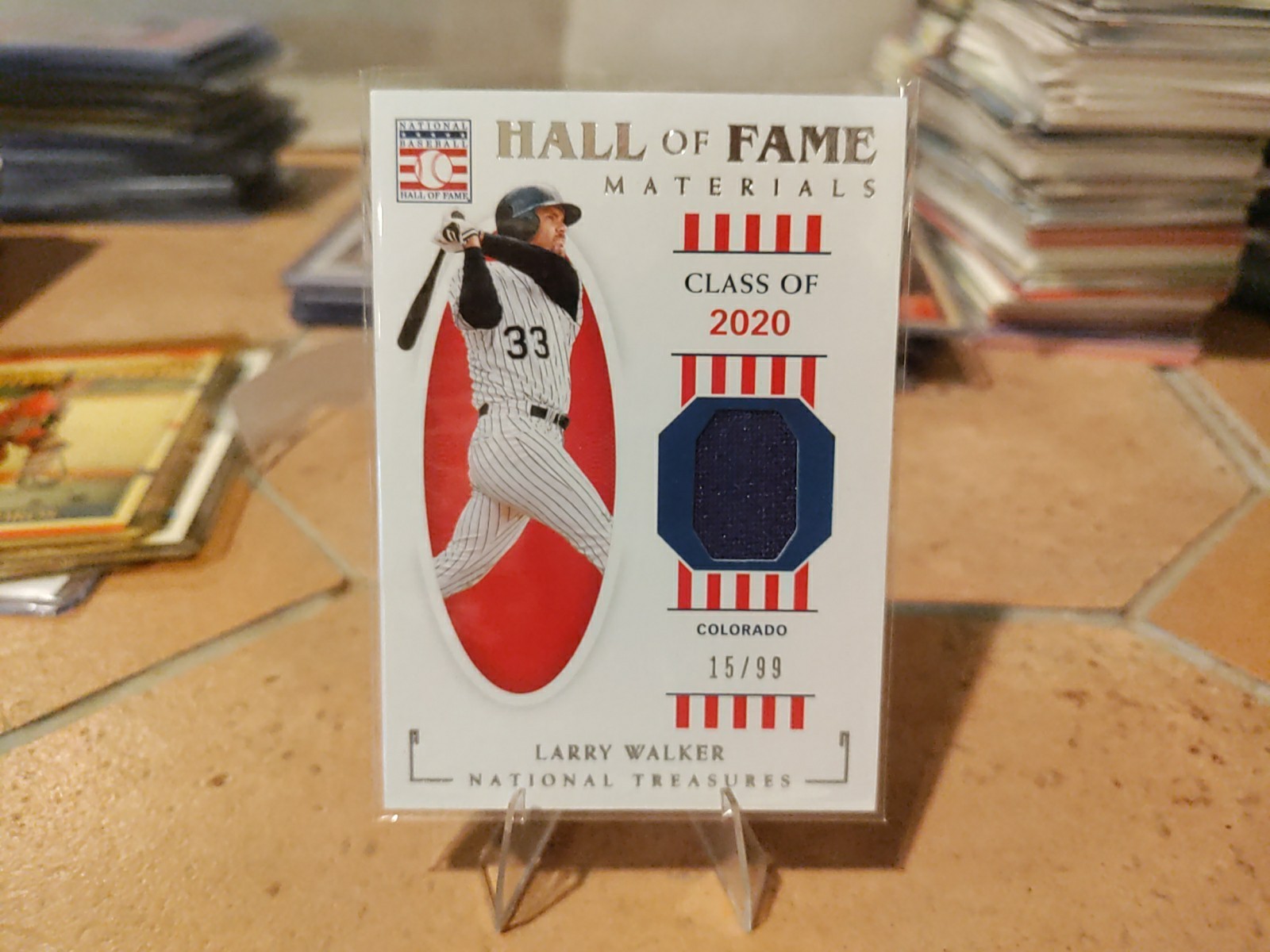 2021 Panini National Treasures - Hall of Fame Materials Larry Walker #HOF-LW /99