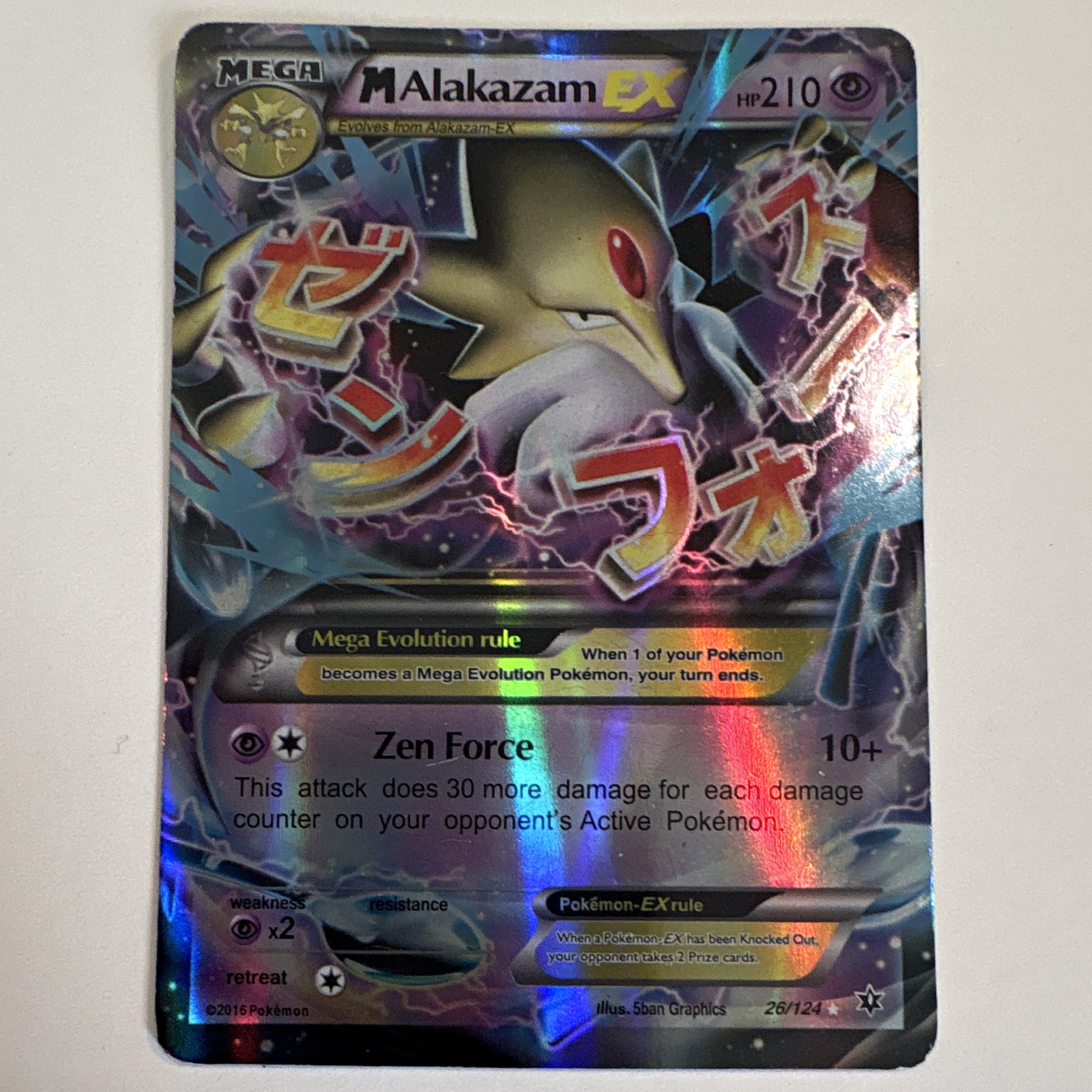 The Pokémon Company M Alakazam EX 26/124 Fates Collide Holo UR EN 2016 210HP