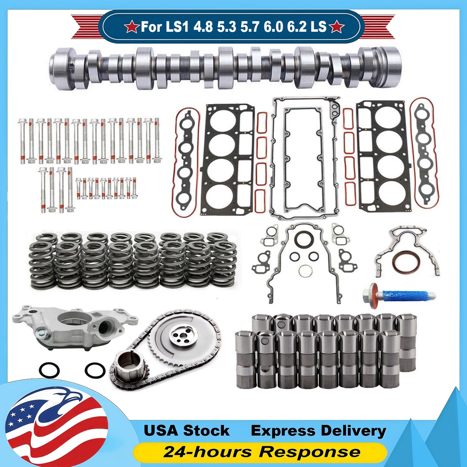 Sloppy Mechanics E1840P Stage 2 Cam Lifters Kit For LS1 4.8 5.3 5.7 6.0 6.2 LS