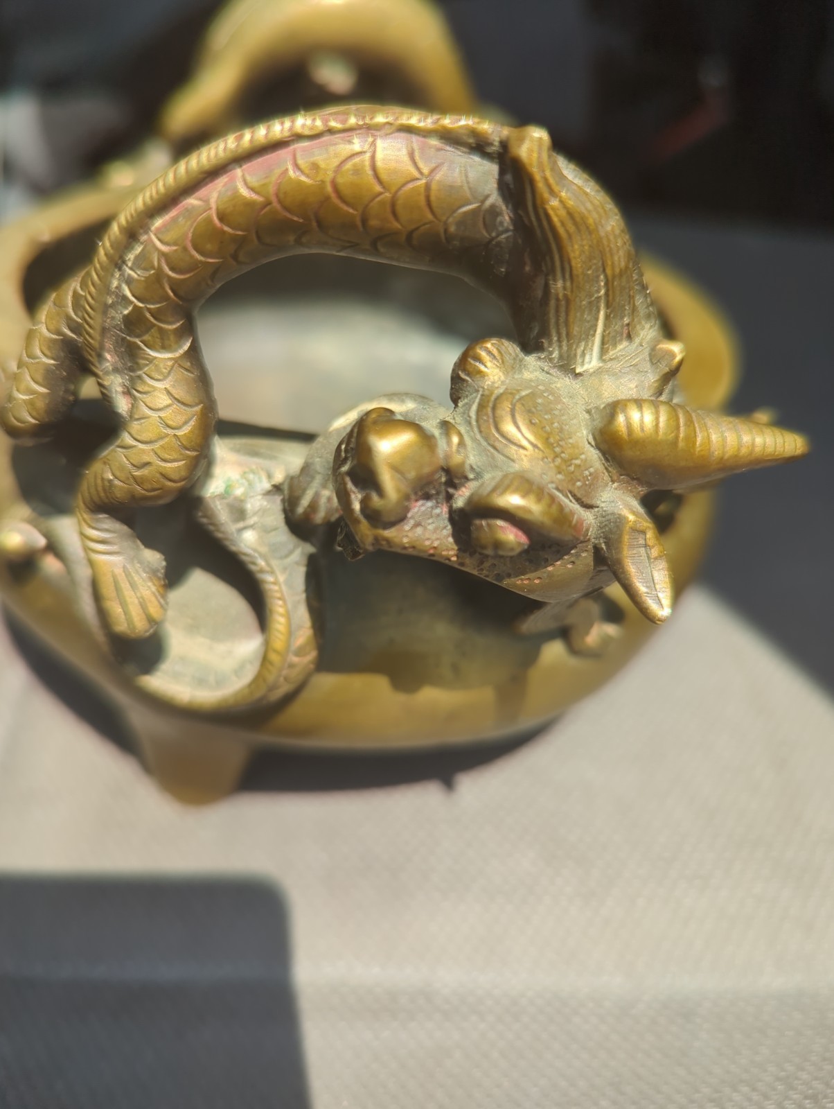 Large Chinese Ming Bronze Dragon Censor And Signed Censor Large Chinese Ming Bronze Dragon Censor And Signed Censor