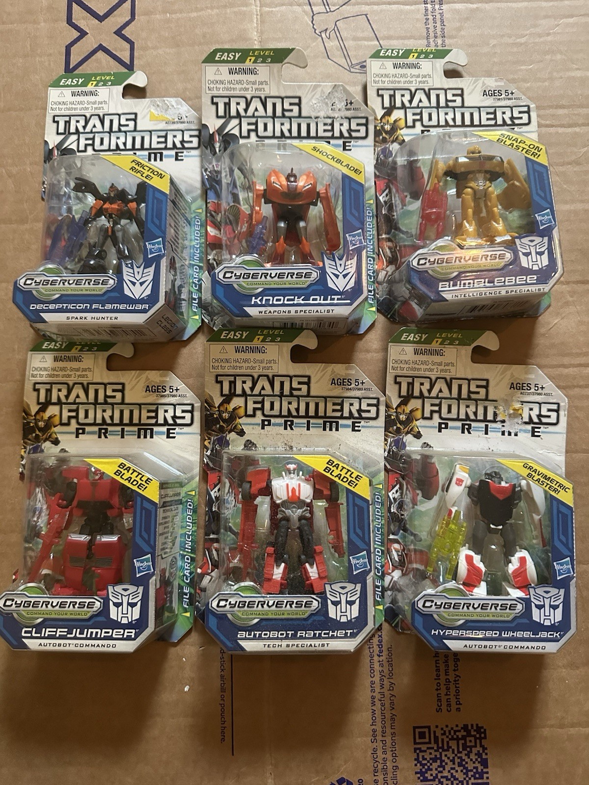 2011 Hasbro Transformers prime Cyberverse Set of 6 2011 Hasbro Transformers prime Cyberverse Set of 6