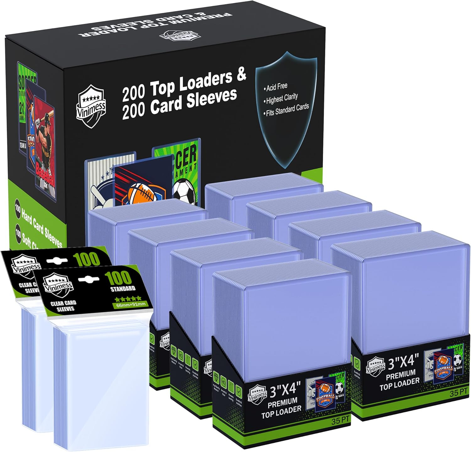 400 Card Sleeves Top Loaders for Cards, 3\