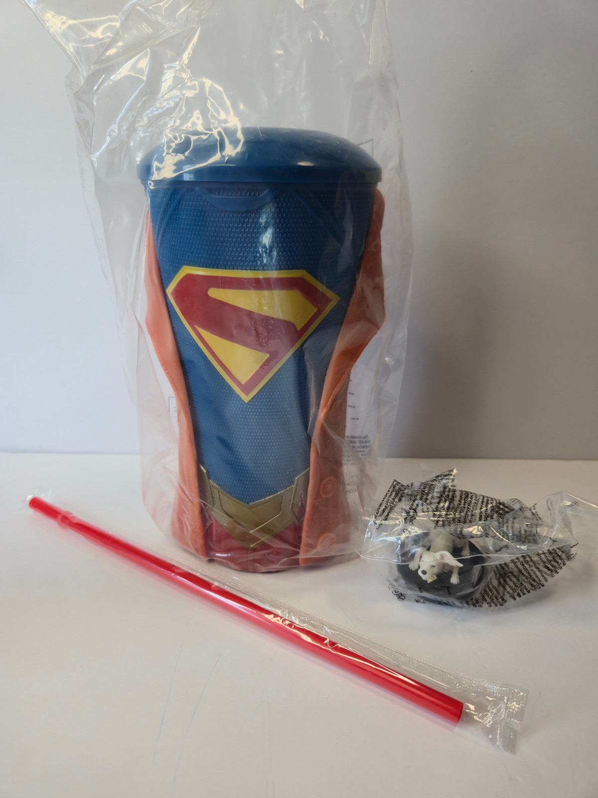 Supergirl Gripper Cup with Krypto Topper AMC NEW SEALED Supergirl Gripper Cup with Krypto Topper AMC NEW SEALED