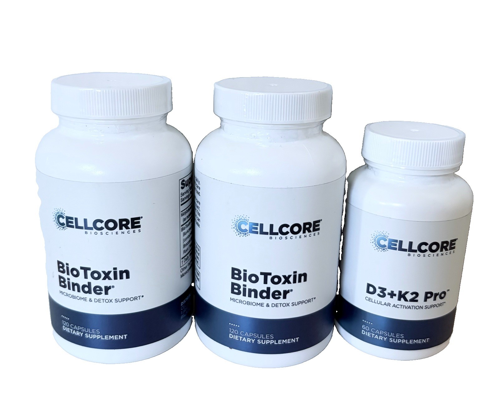 LOT OF 3 CellCore Biosciences ,2 Bio Toxin Binder & D3+K2 Pro,EXP:2027/2028 NEW LOT OF 3 CellCore Biosciences ,2 Bio Toxin Binder & D3+K2 Pro,EXP:2027/2028 NEW